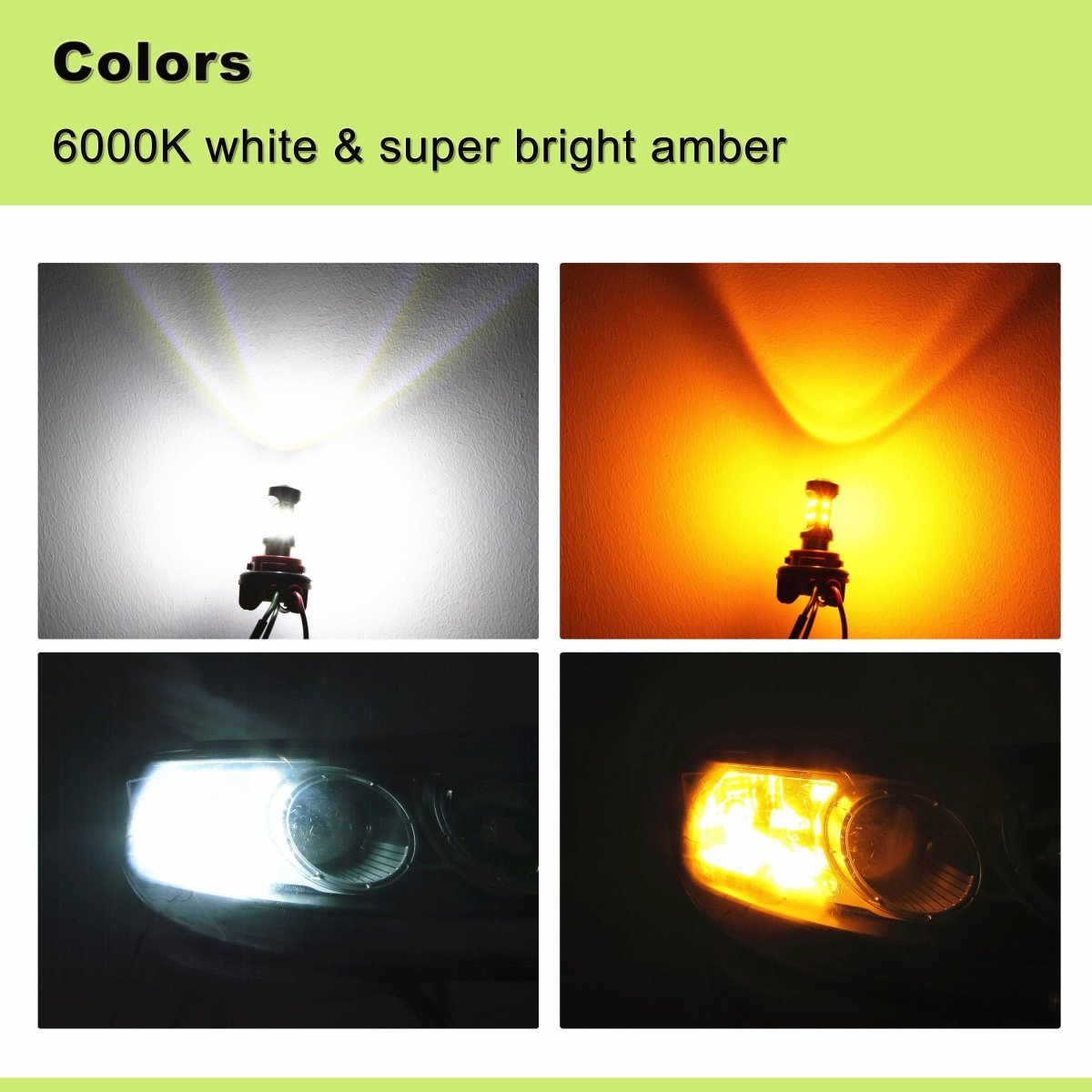 7443 7444 LED Switchback Bulbs - Super Bright White/Amber Turn Signal Lights for Cars, Trucks, SUVs - Easy Installation & Durable - Perfect for Daytime Running & Nighttime Safety