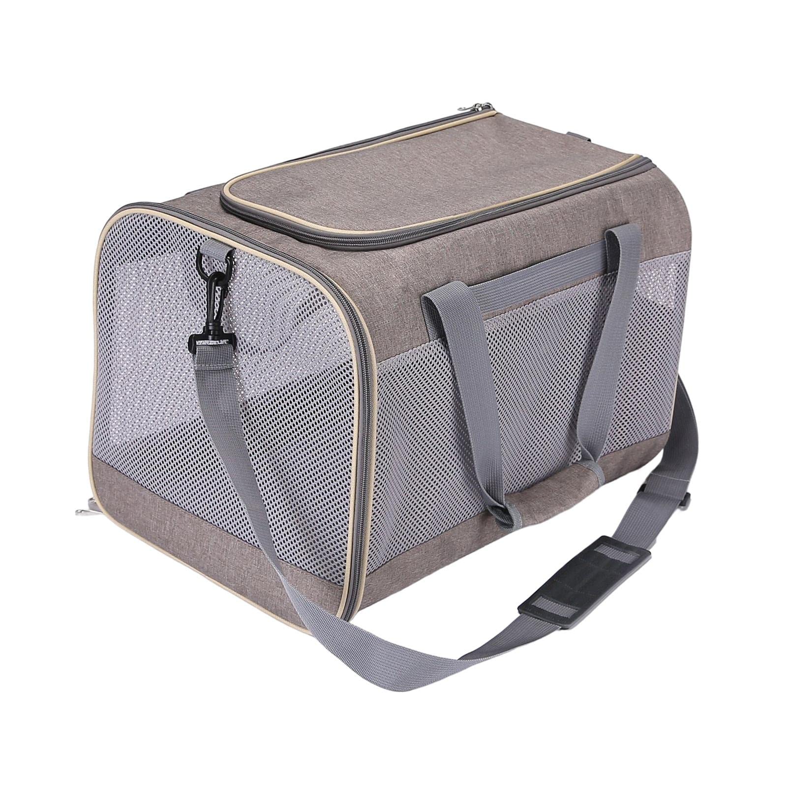 Enakshi Cat Carrier Bag with Shoulder Strap - Lightweight Pet Carrier for Small Dogs & Kittens | Portable Travel Carrier Purse in Khaki | Perfect for Vet Visits, Air Travel & Outdoor Adventures