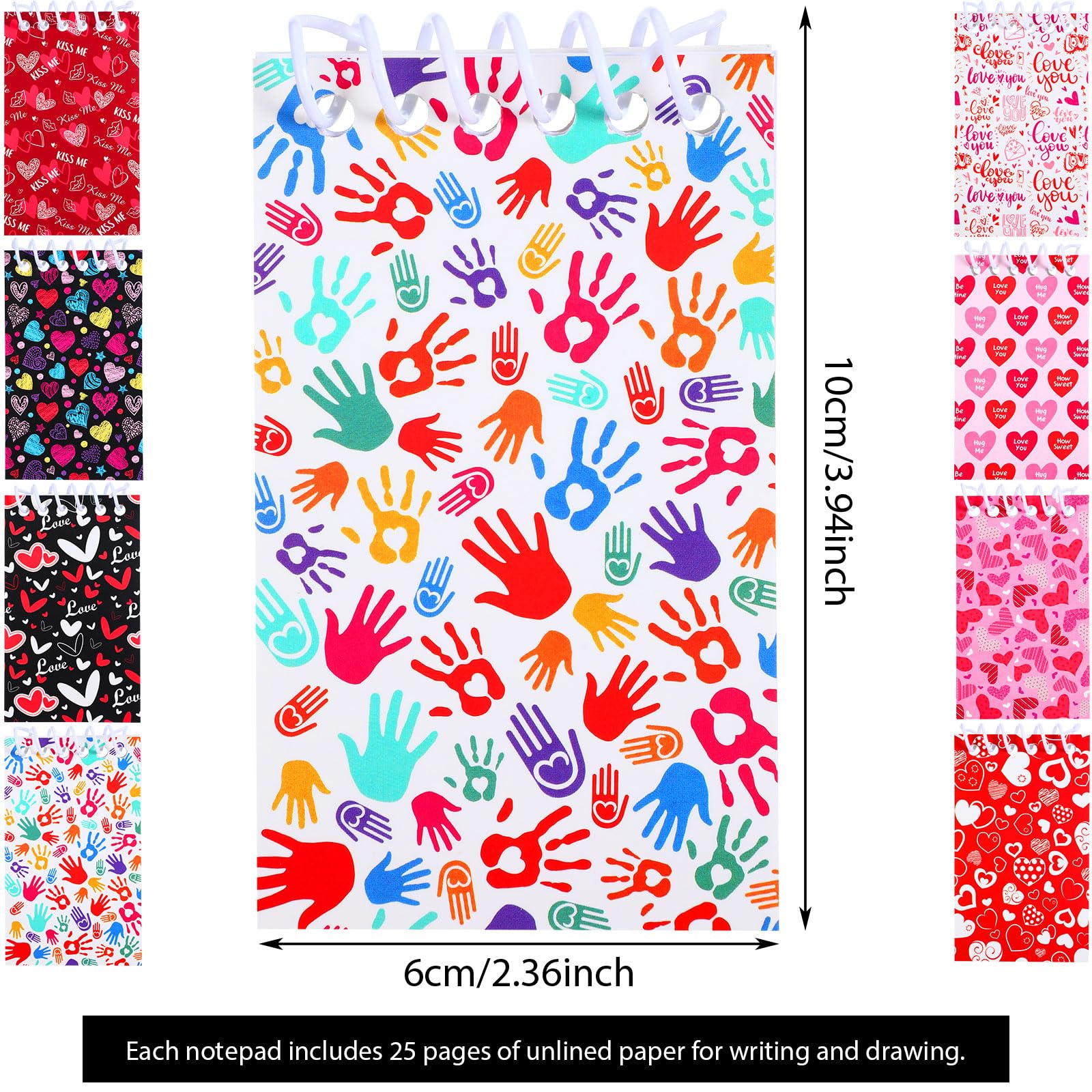 Zonon Mini Valentine's Day Notepads - 48 Pack Tiny Heart Spiral Notebooks for Classroom Rewards, Teacher Student Supplies, School Party Favors | Perfect for Valentine's Day Gifts, Classroom Incentives & Party Decorations