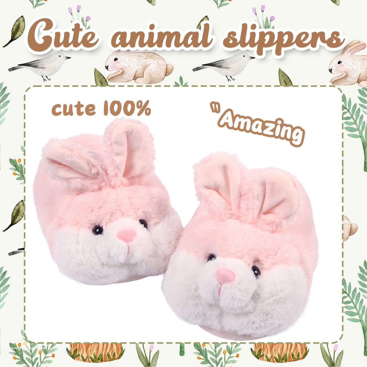 Caramella Bubble Classic Bunny Slippers for Women - Funny Animal Novelty House Shoes for Adults - Cute Plush Rabbit Slippers for Indoor Comfort & Relaxation - Perfect for Home, Lounge & Bedroom Wear