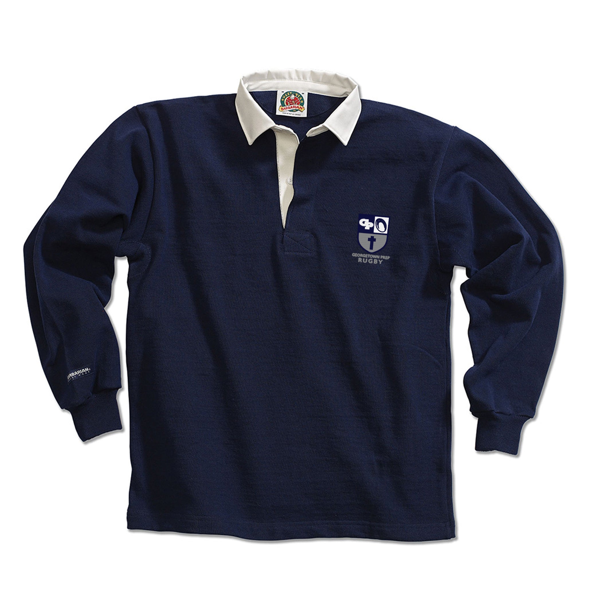 Georgetown Prep Solid Traditional Rugby Jersey - Durable & Comfortable Rugby Shirt for Men - Perfect for Games, Training & Casual Wear