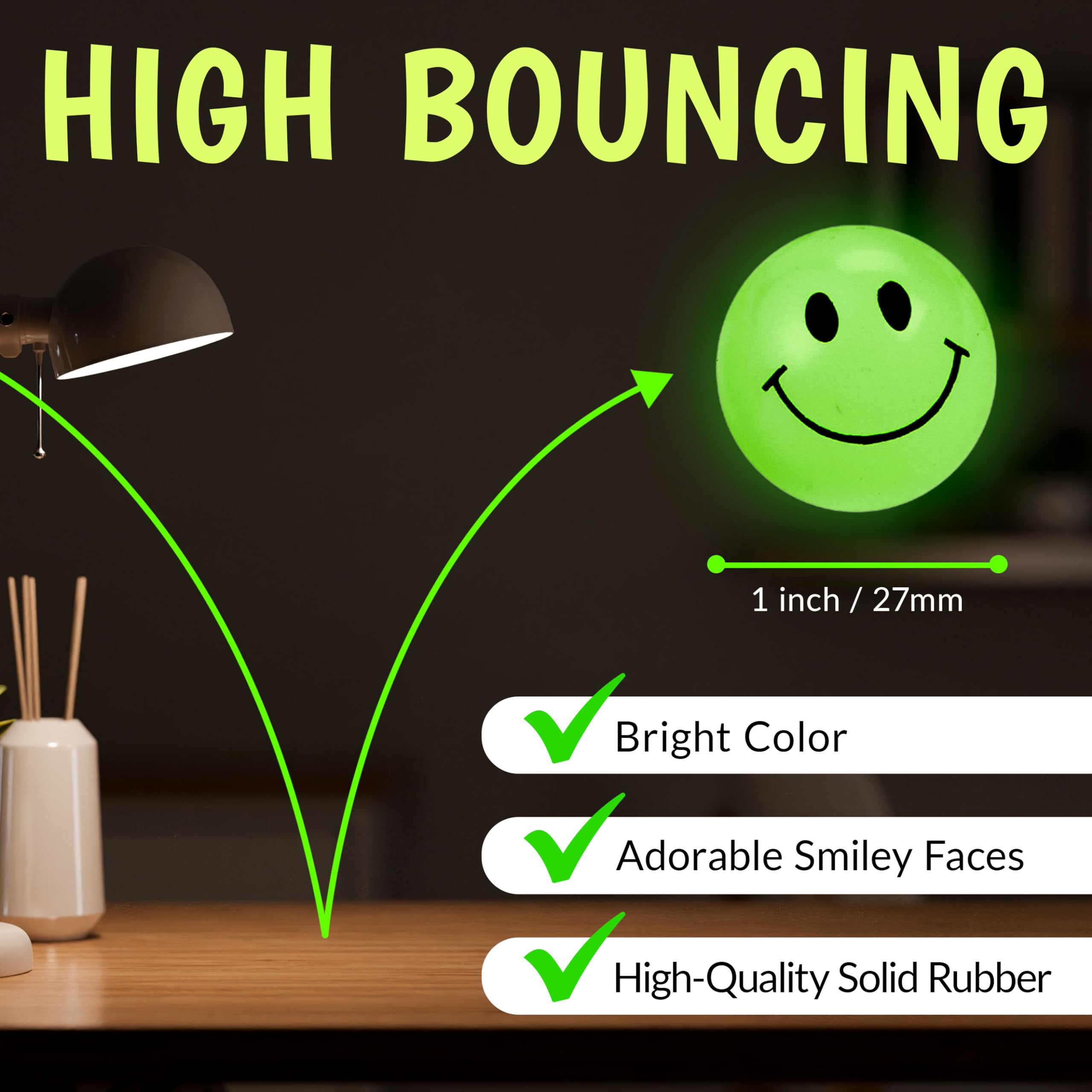 Glow in The Dark Bouncy Balls Bulk 144 Pack - 1 Inch Super Bouncy Small Balls for Kids, Vending Machines & Party Favors - Fun for Boys and Girls at Night Play, Birthday Parties & Classroom Rewards