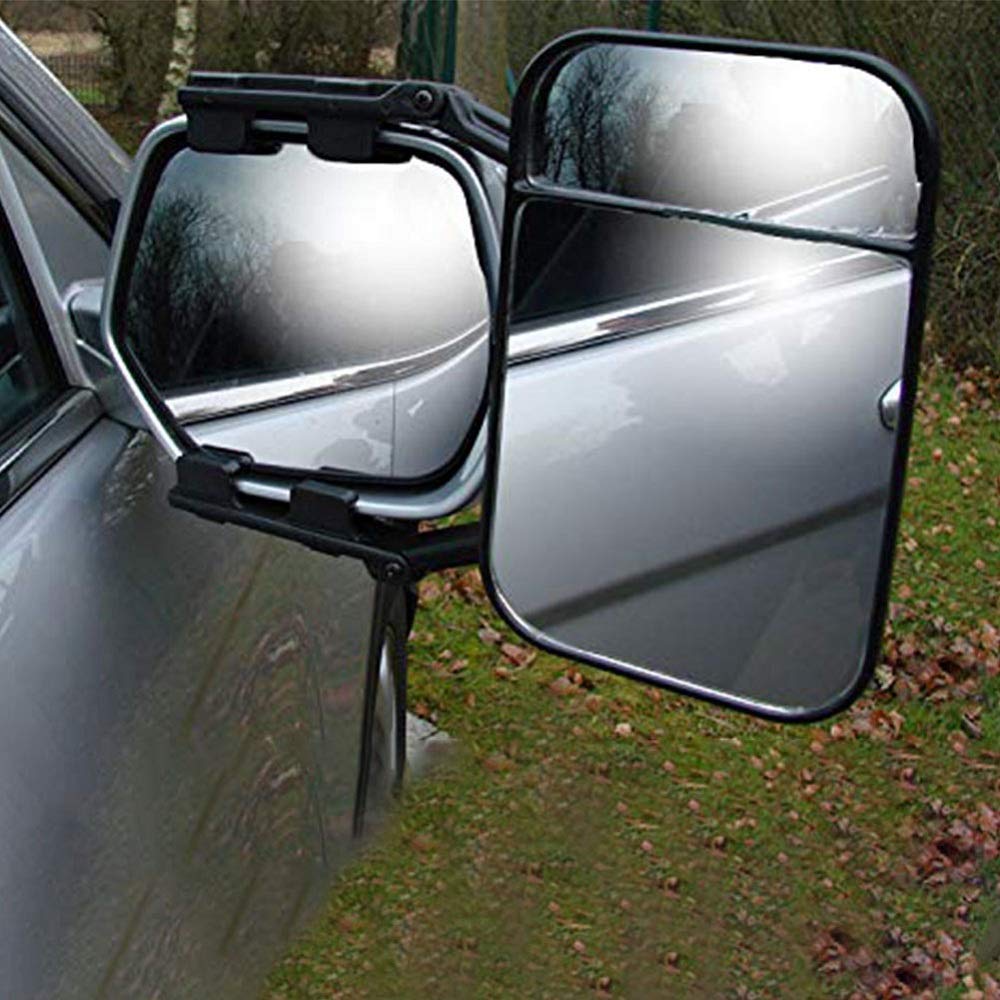 Adjustable Clip-On Car Towing Mirrors - 360° Rotatable Extendable Camper Mirror Extensions for Safer Towing (Not Universal Fit) | Perfect for RV Trailers, Boat Hauling & Truck Camping