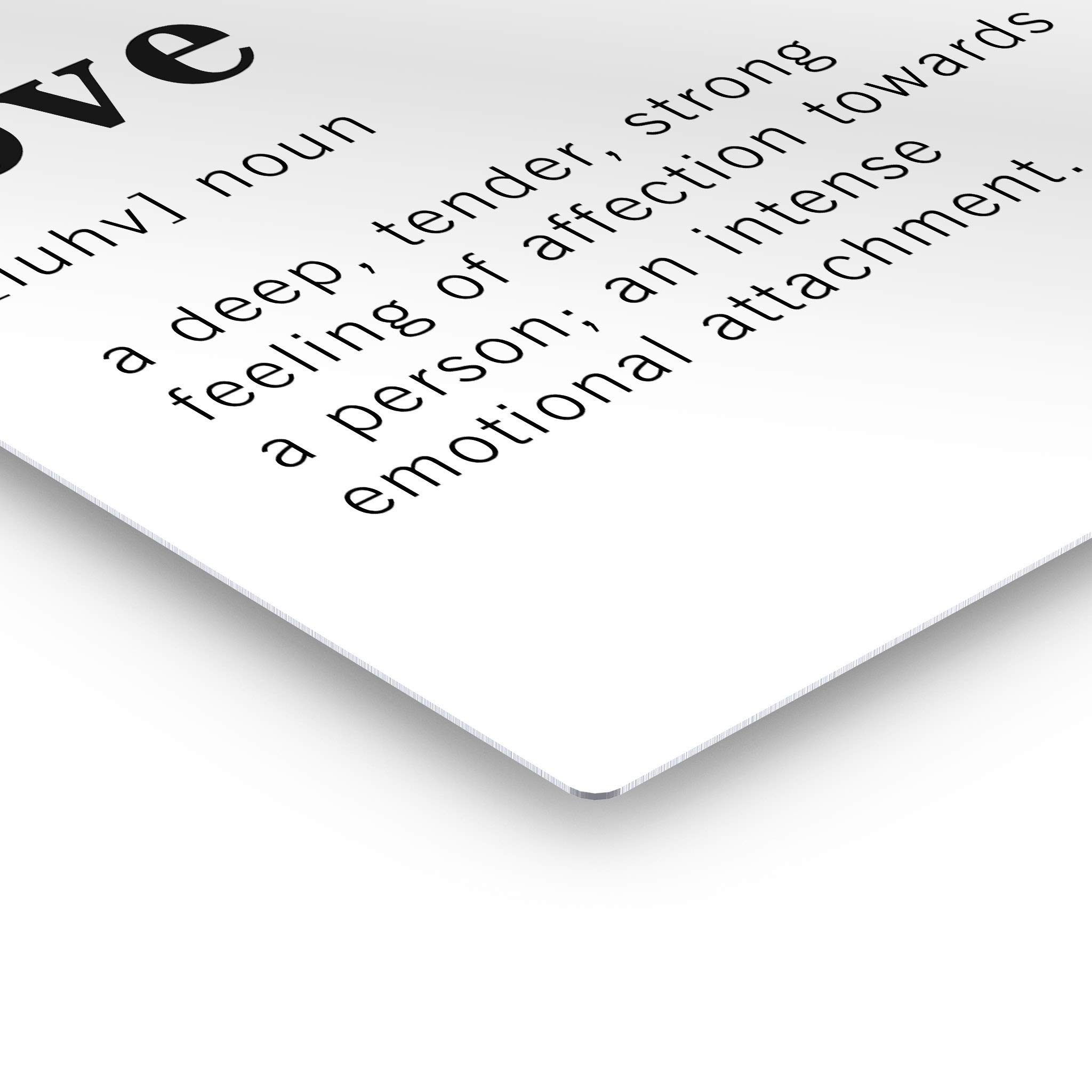 Funny Noun Dictionary Definition of Love Metal Print - Inspirational Quote Wall Art for Office, Living Room, Bedroom & Bathroom - Ready to Hang Home Decor (36x24 Inches) - Made in USA | Perfect for Gifts, Housewarming & Wall Decoration