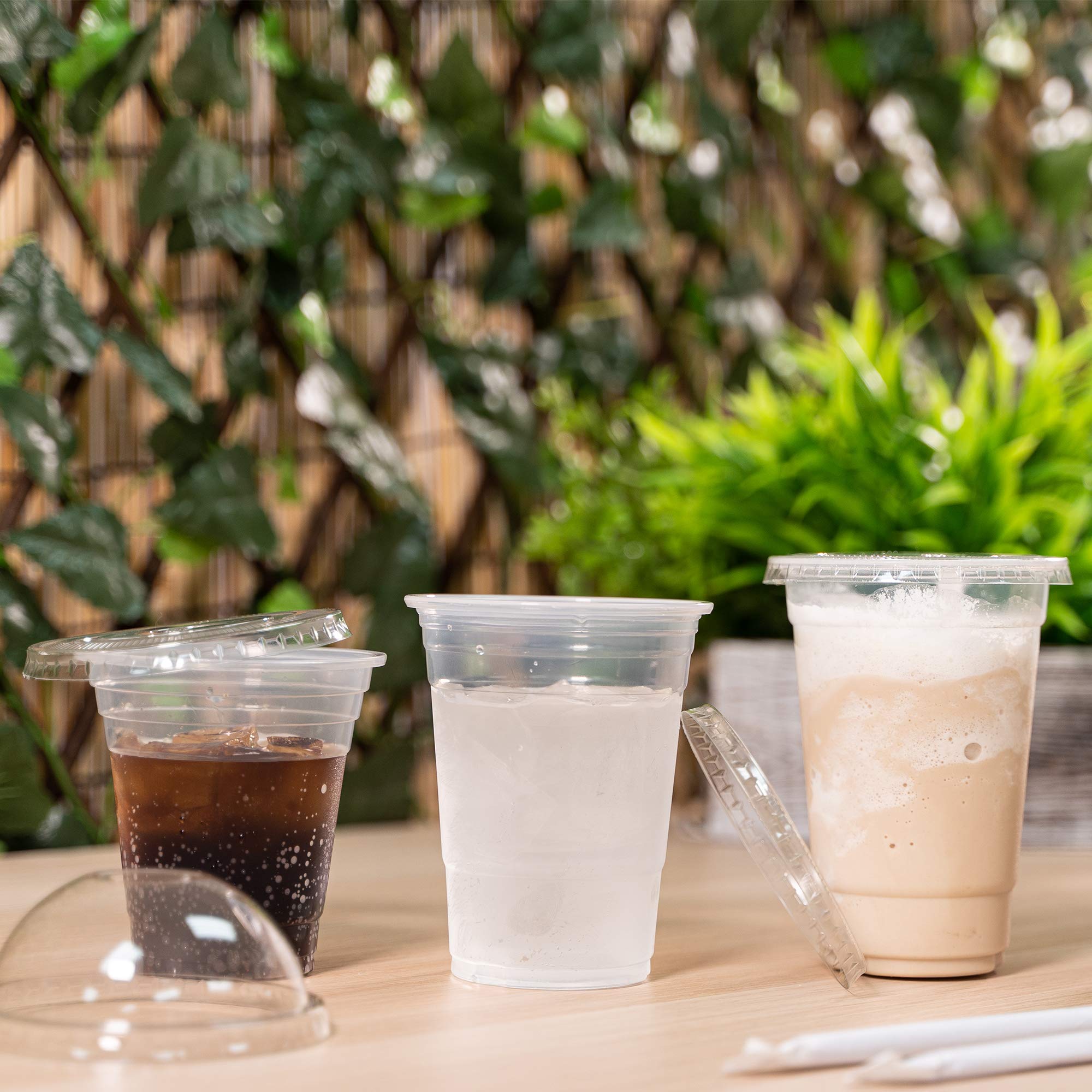 14 oz Clear Plastic Disposable Cold Cups - 50 Count Bulk Pack for Bubble Tea, Boba, Iced Coffee, Smoothies & Party Drinks - Perfect for Cafes, Restaurants, Events & Home Entertaining