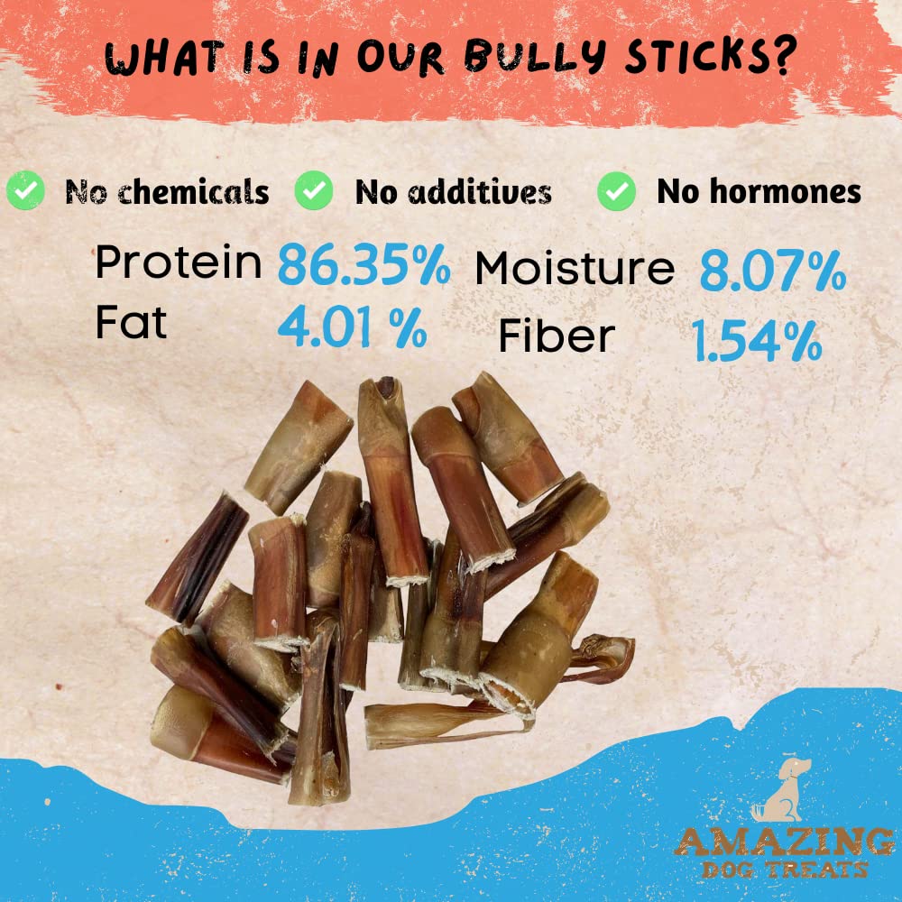 Premium Bully Stick Dog Treats - 100% Natural Beef Chews (3 Lb Bag) | Easily Digestible, Long-Lasting Dog Bones for Training, Teething & Dental Health | High-Protein Snacks for Puppies & Adult Dogs