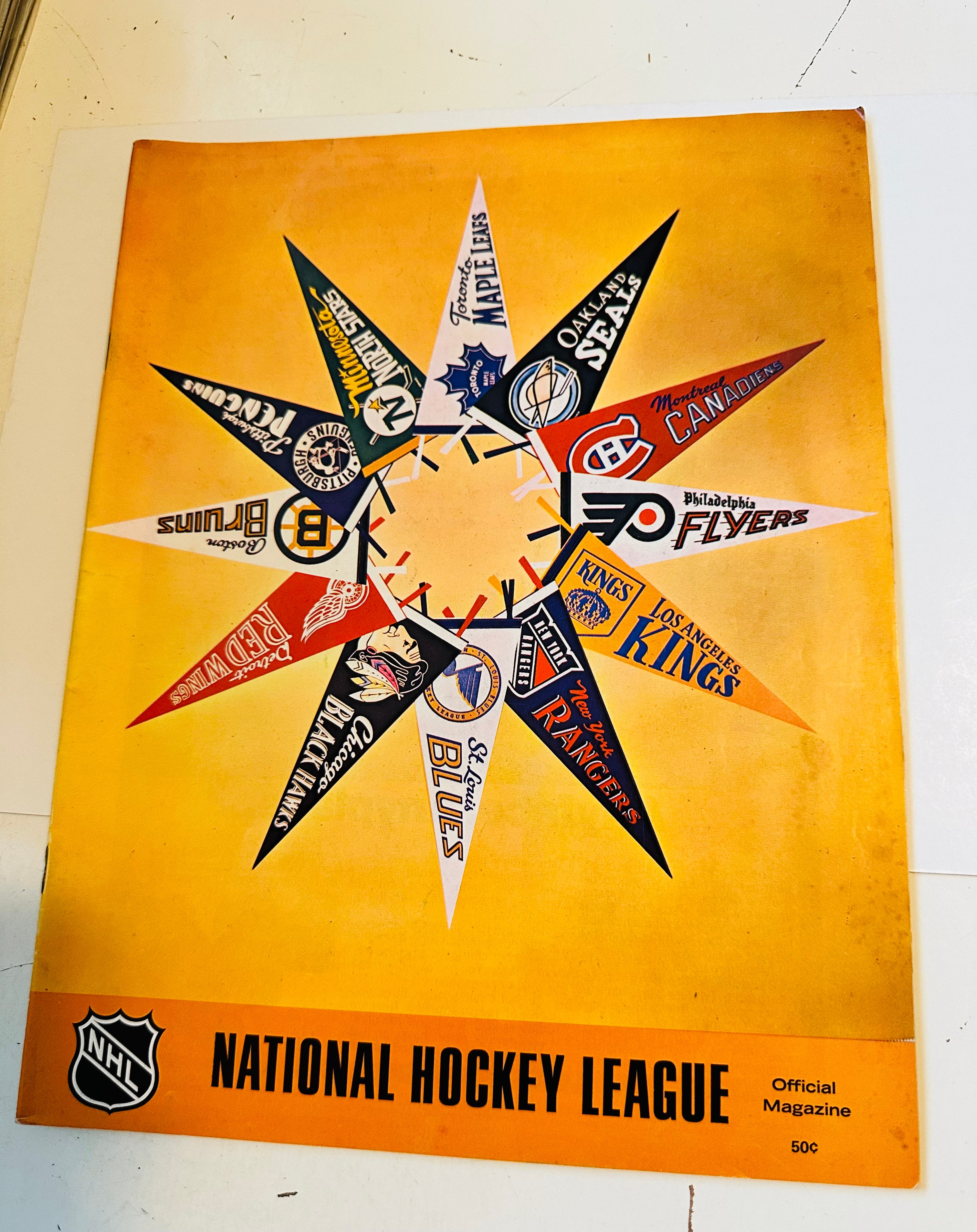 Vintage 1969 Hockey Program - Sealed vs Kings Game Collectible Memorabilia for Sports Fans & Collectors - Perfect for Display, Gifts, and Nostalgic Hockey Enthusiasts
