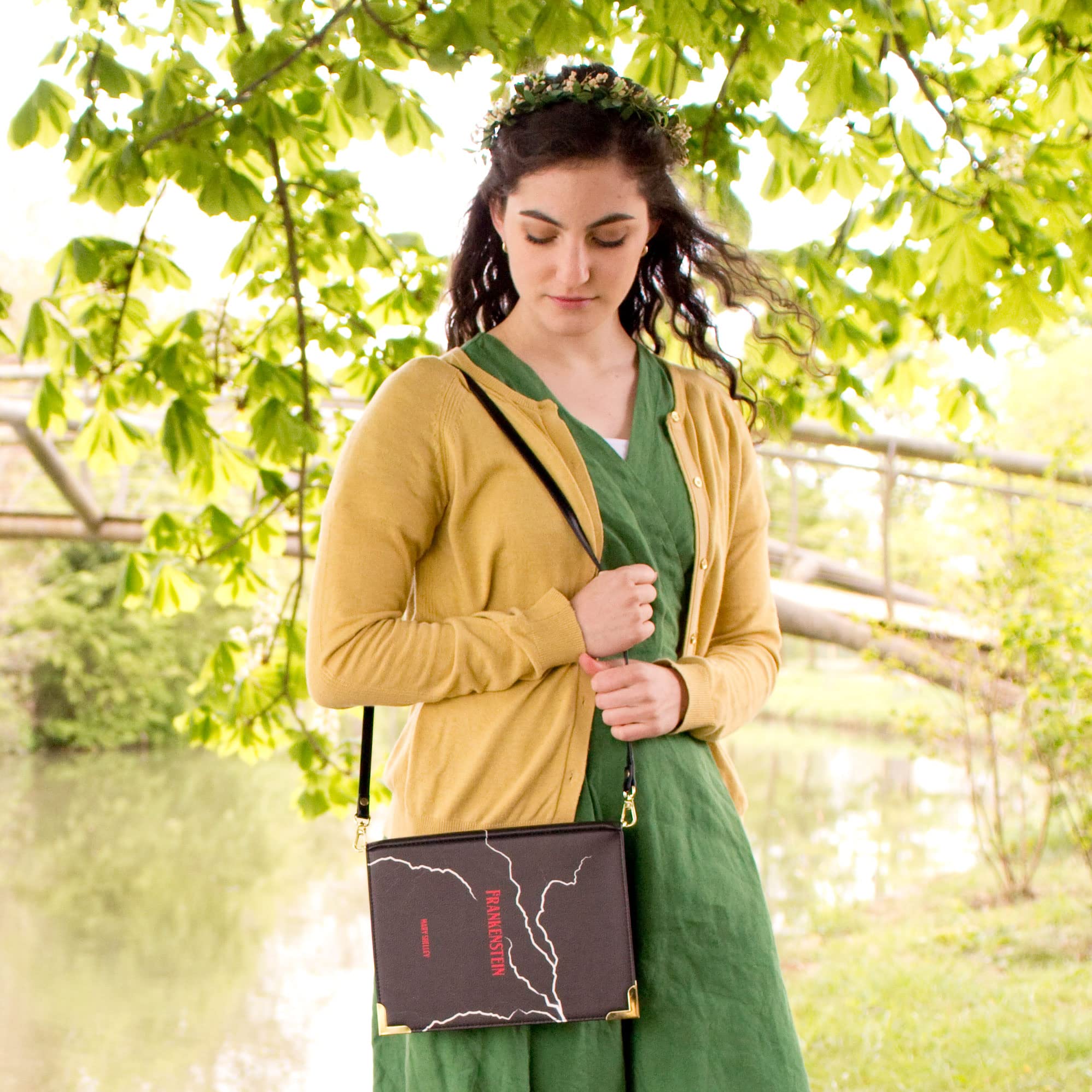 Frankenstein Vegan Leather Crossbody Purse for Book Lovers - Large Capacity Handbag for Reading, Travel & Daily Use