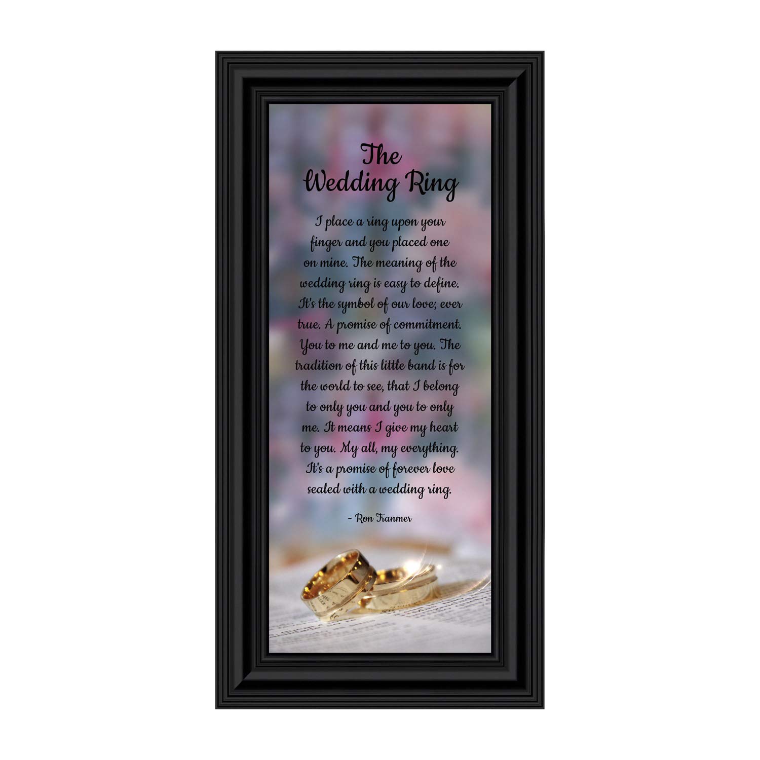 Crossroads Home Décor The Wedding Ring Picture Frame - Romantic Keepsake Gift for Couples, Anniversaries & True Love - Perfect for Wedding Photos, Bedroom Décor & Heartfelt Moments (7416B)