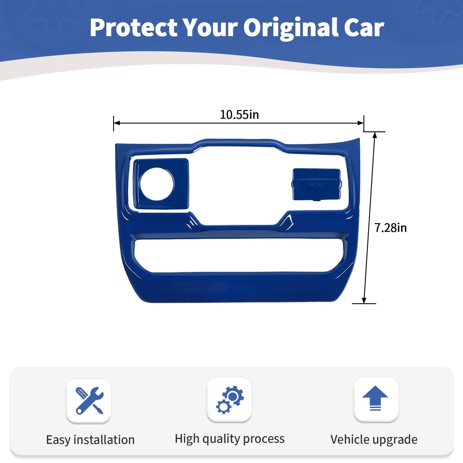 Jeep JL Center Dash Window Switch Panel Trim Cover - RT-TCZ for Jeep Wrangler JL JLU & Gladiator JT 2018-2024 | Blue Interior Accessories (3-Piece Set) | Perfect for Off-Roading & Interior Customization