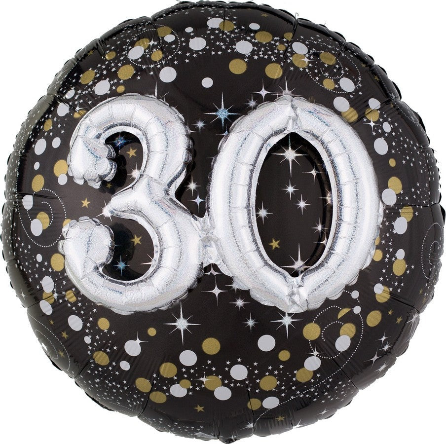 30th Birthday Sparkling Foil Balloons - 81cm Large Party Decorations for Anniversary, Graduation & Celebration - Perfect for Indoor & Outdoor Events