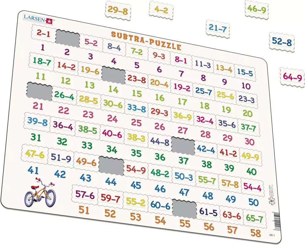 Learning Subtraction Puzzle for Kids - 58pc Educational Jigsaw for Math Practice
