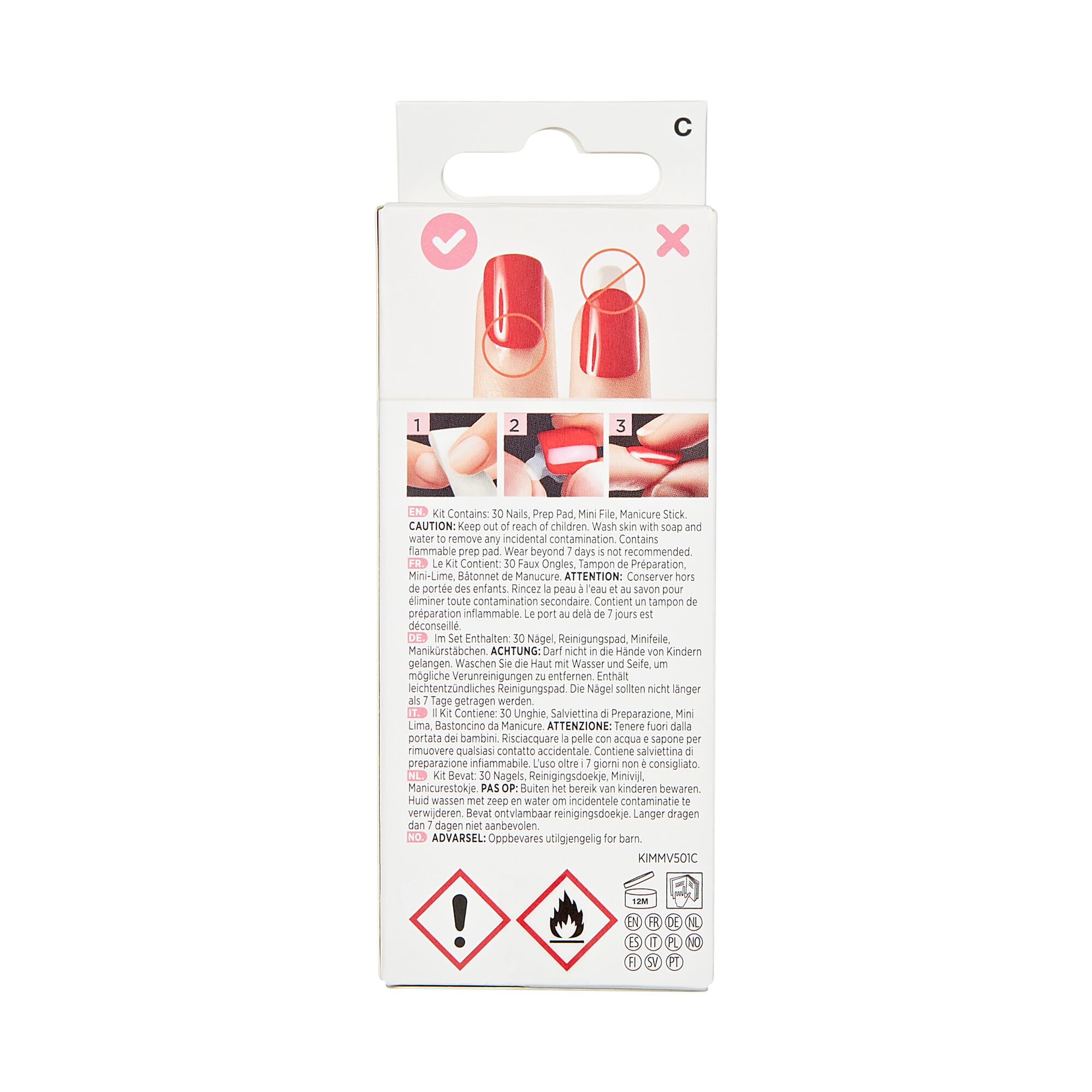 KISS imPRESS No Glue Press On Nails 30 Pcs - Light Neutral Heart Design, Medium Coffin Shape | Easy Peel & Press Application, Hassle-Free Removal | Perfect for Weddings, Parties & Everyday Wear