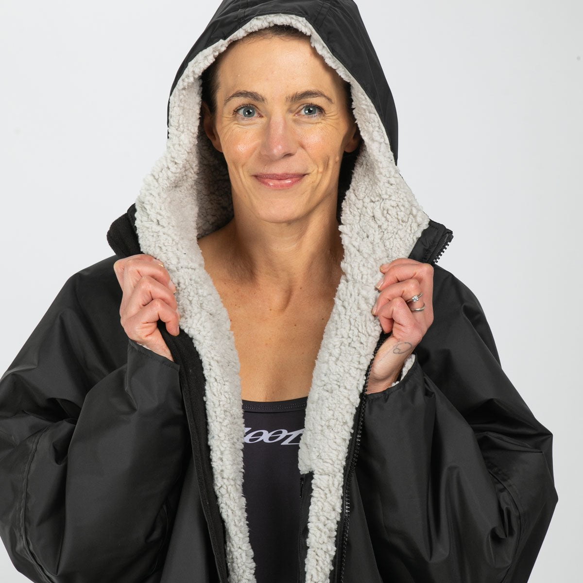 Unisex Ultra Swim Parka - Waterproof & Quick-Dry Swim Jacket for Men & Women (Black) | Perfect for Swimming, Surfing & Beach Activities