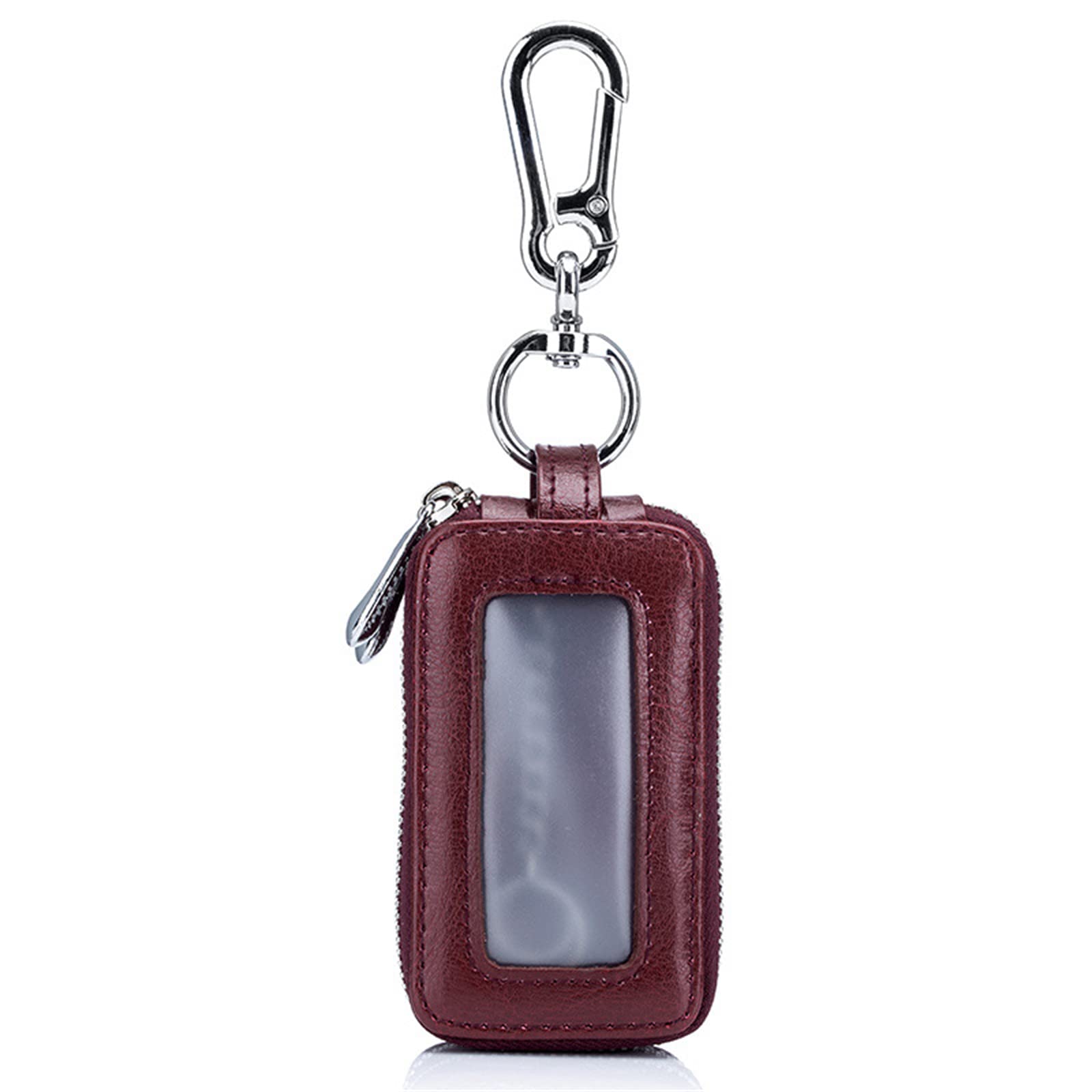 Premium Double Layer Clear Key Case - Leather Pouch with Zipper for Car Keys | Durable Key Holder Organizer | Perfect for Home, Office & Travel Use