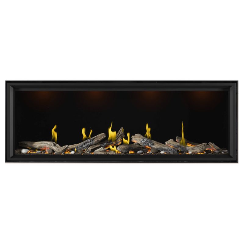 Napoleon Tall Vector 74 Inch Direct Vent Linear Gas Fireplace with Realistic Luminous Logs - Perfect for Living Rooms, Bedrooms & Modern Home Heating