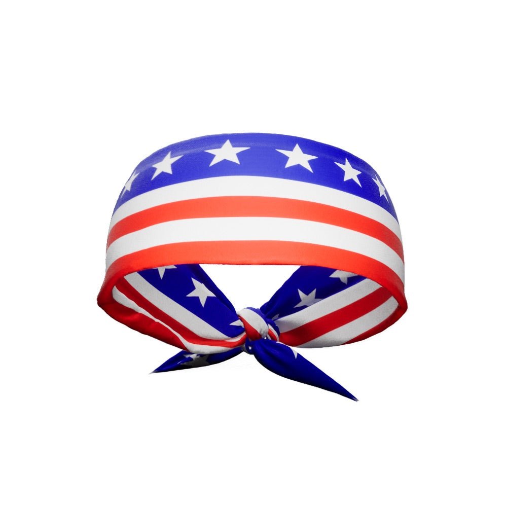 Patriotic Stars & Stripes Tie Headband - Adjustable Hairband for Women & Girls - Perfect for 4th of July, Independence Day & USA Themed Parties