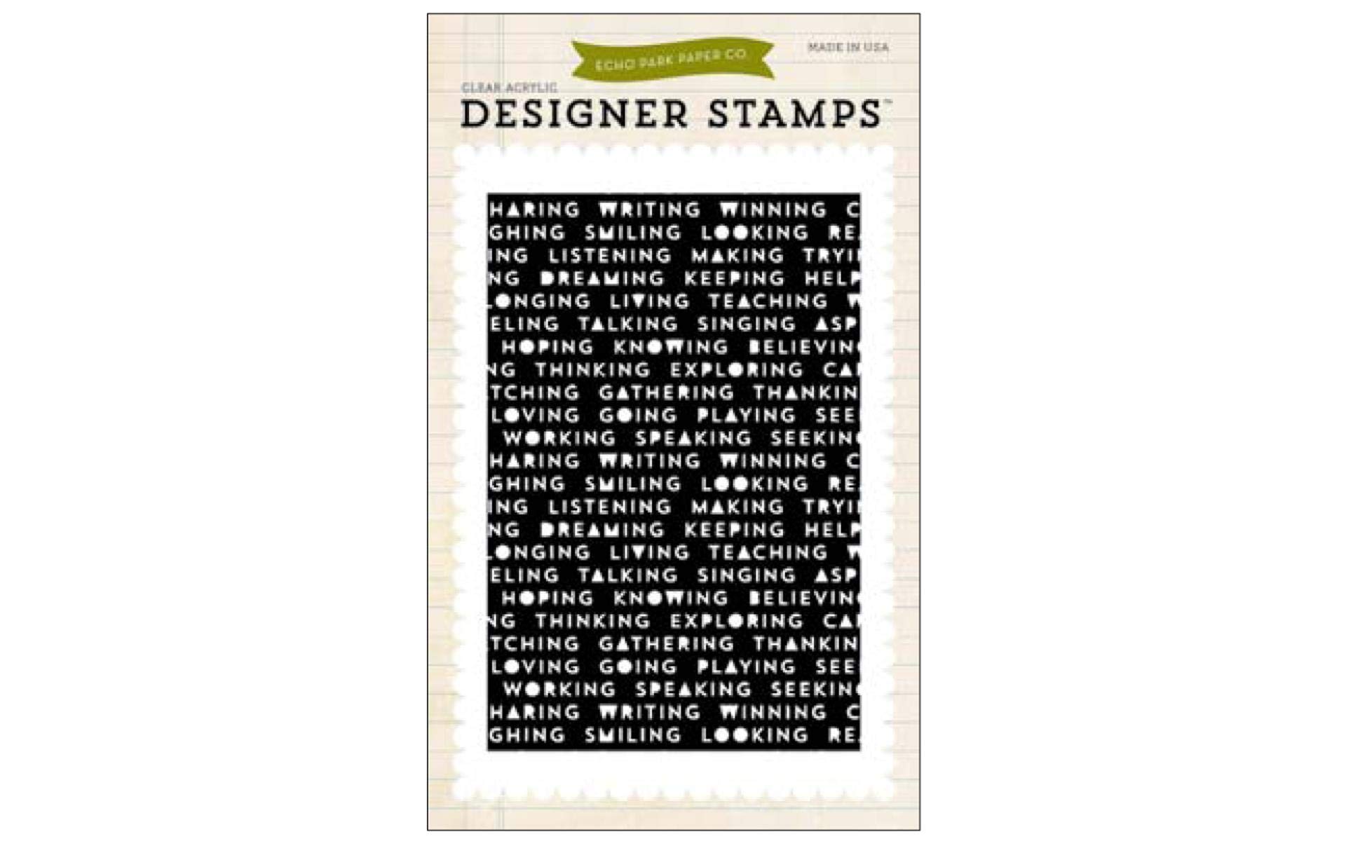 Echo Park Words Stamp for Scrapbooking & Card Making
