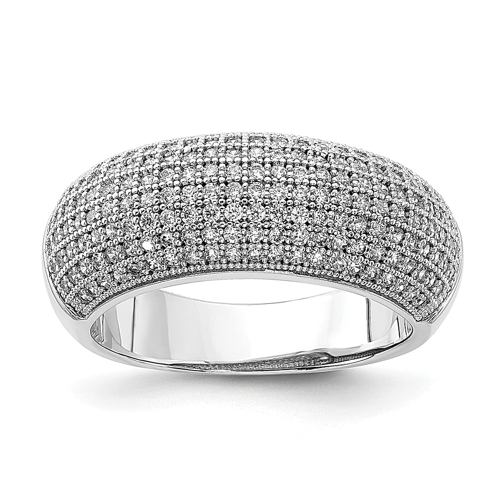 925 Sterling Silver Cubic Zirconia CZ Band Ring for Women - Elegant Fine Jewelry Gift for Her, Perfect for Anniversary, Wedding, Birthday & Everyday Wear