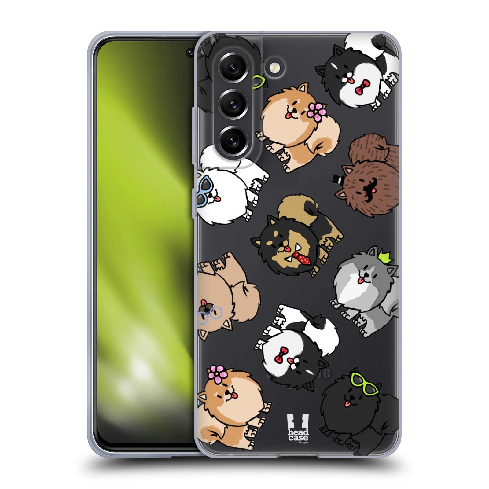 Head Case Designs 博美犬图案软胶手机壳 兼容三星Galaxy S21 FE 5G 时尚保护套 适合日常使用和送礼