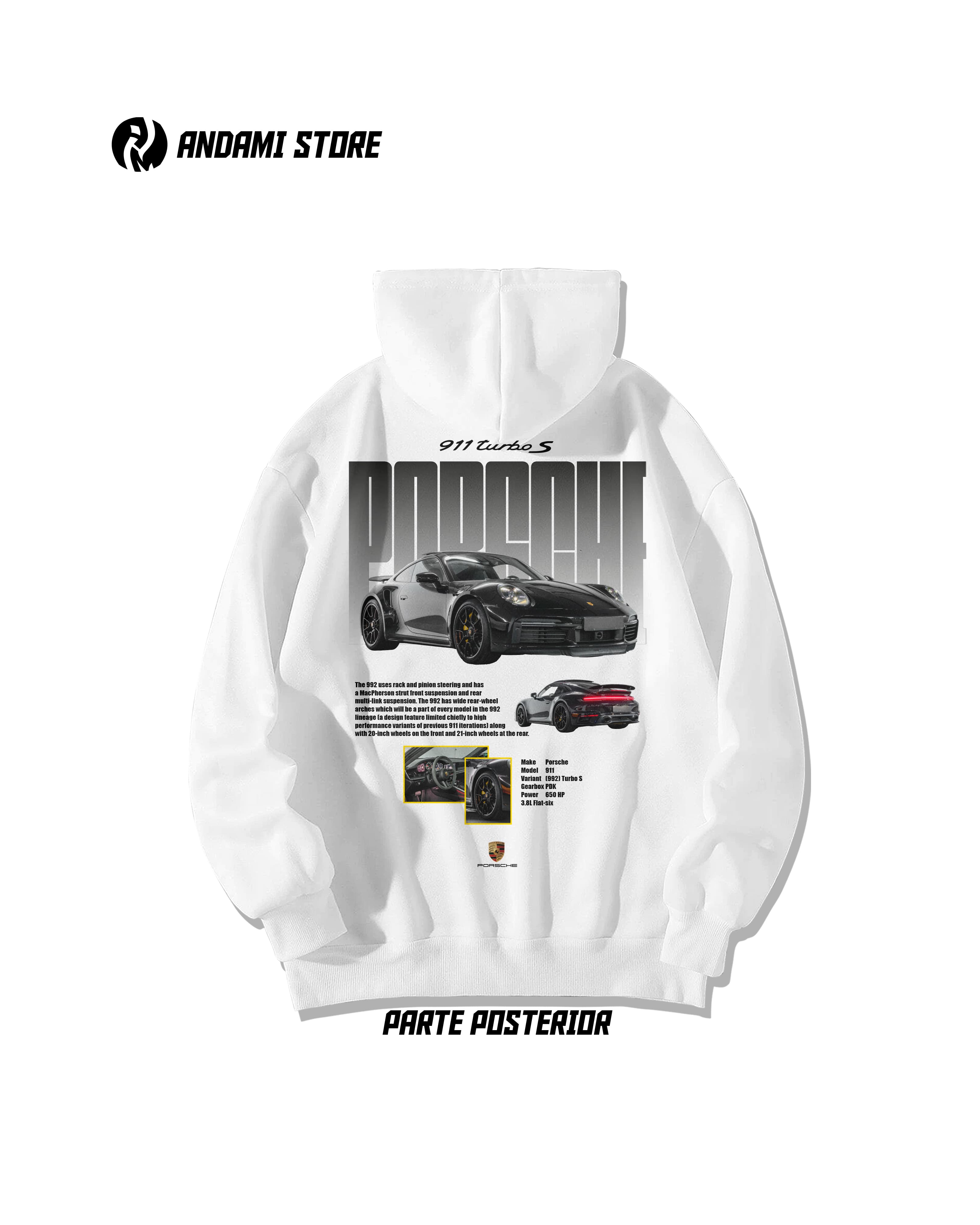 Porsche 911 Turbo S Hoodie - Men's Premium Pullover Sweatshirt for Car Enthusiasts - Perfect for Casual Wear, Car Shows & Racing Events