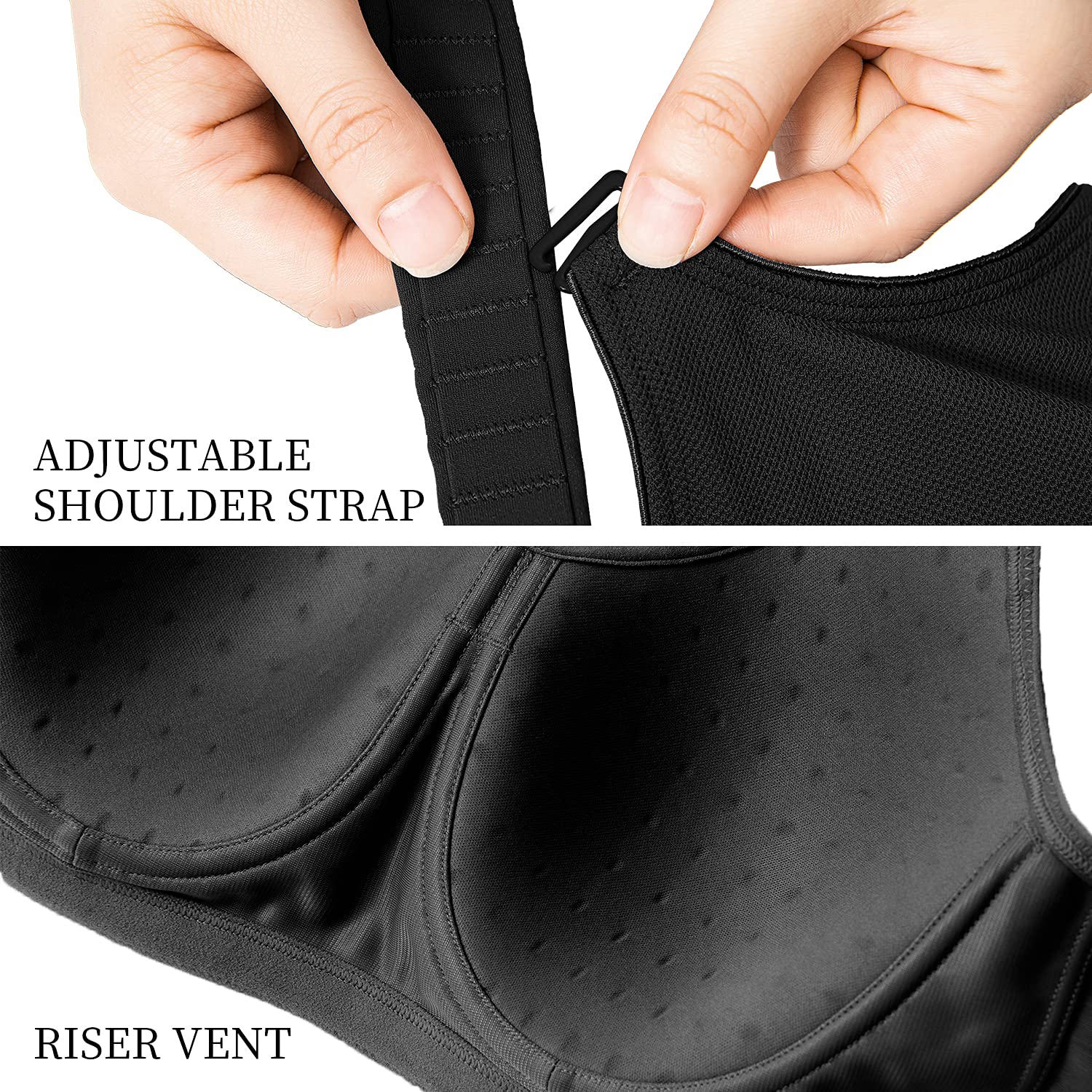 ZeroBound High Impact Sports Bras for Women - Full Coverage Support, Underwire, Padded & Adjustable Straps - Plus Size Workout Sports Bra for Running, Gym, Yoga & High Intensity Training
