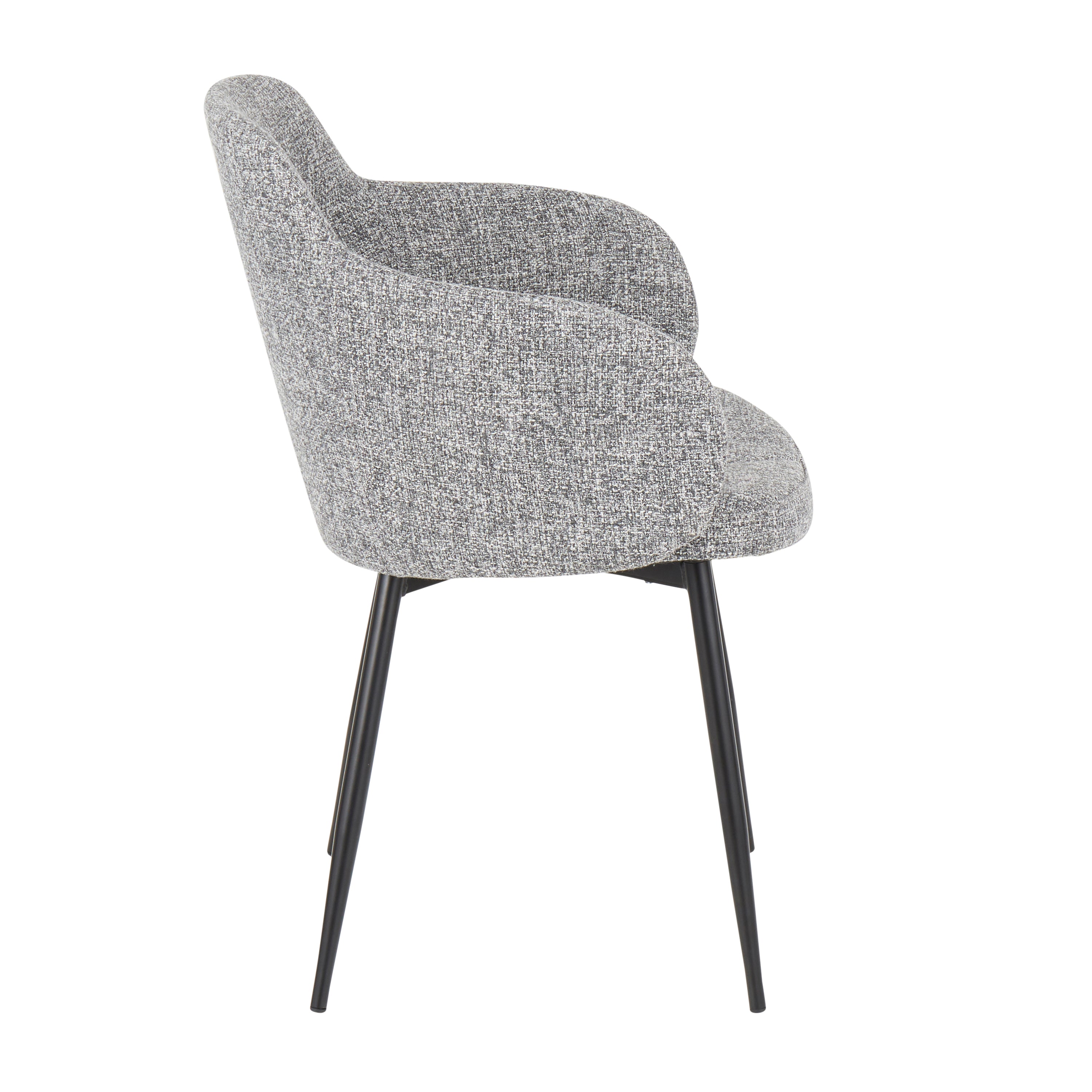 LumiSource Black Metal & Grey Fabric Boyne Industrial Chair - Durable Office & Home Seating for Modern Workspaces & Living Rooms