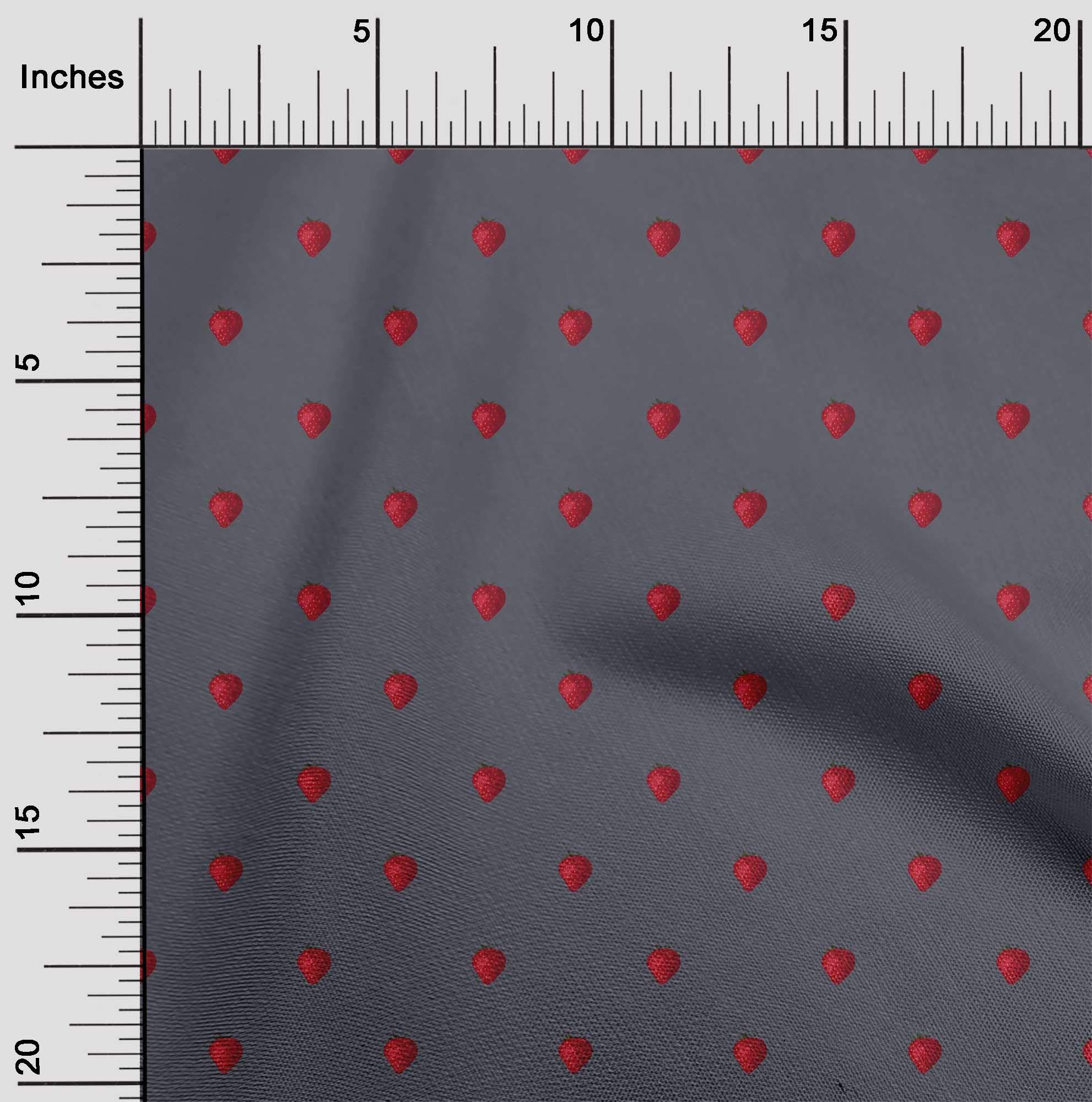 Premium Cotton Flex Fabric - Strawberry Fruit Printed Craft Material - 40 Inch Wide for DIY Sewing, Quilting, and Home Decor Projects