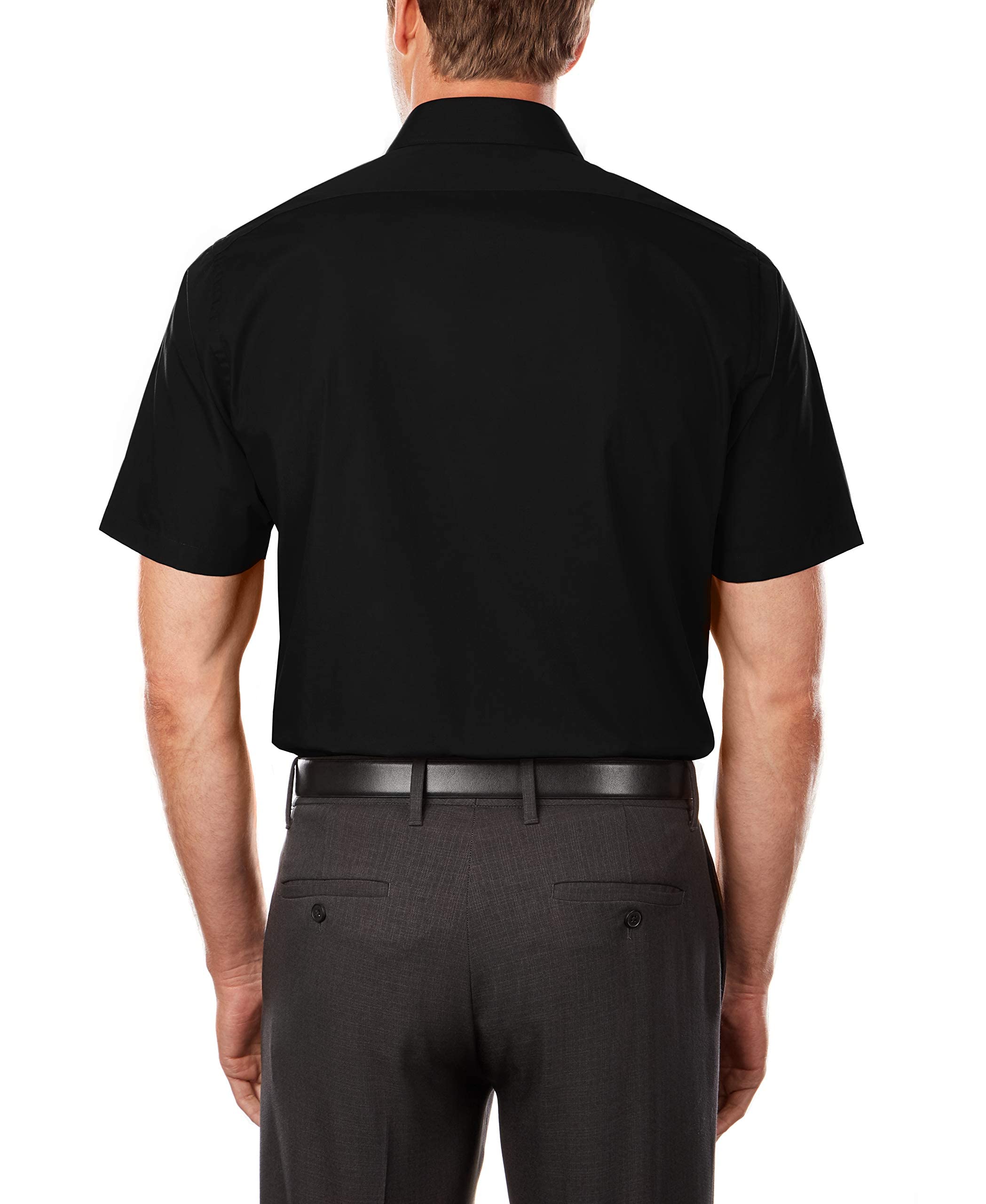Van Heusen Men's Tall Fit Short Sleeve Dress Shirt - Premium Poplin Solid Formal Shirt for Big & Tall Men - Perfect for Office Wear, Business Meetings & Special Occasions