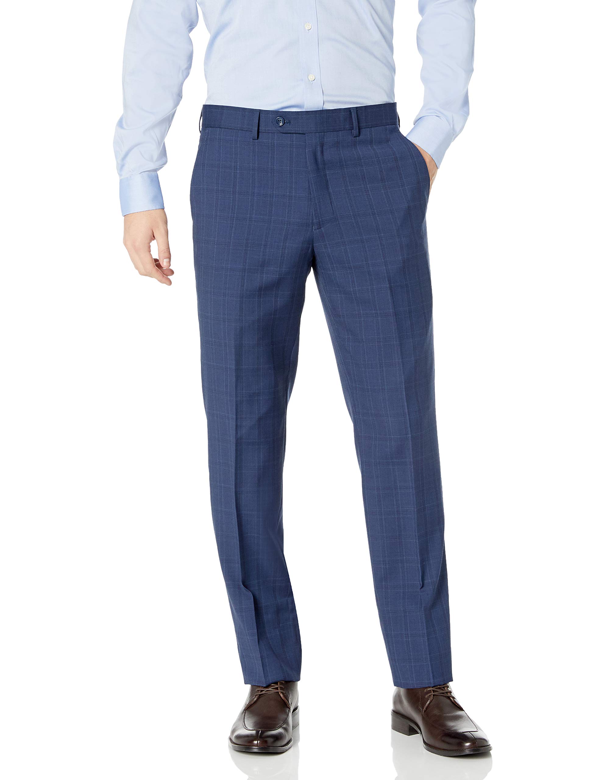 Adam Baker Men's Modern Fit 100% Wool Two-Piece Notch Lapel Suit - Premium Business Attire for Weddings, Interviews & Formal Events