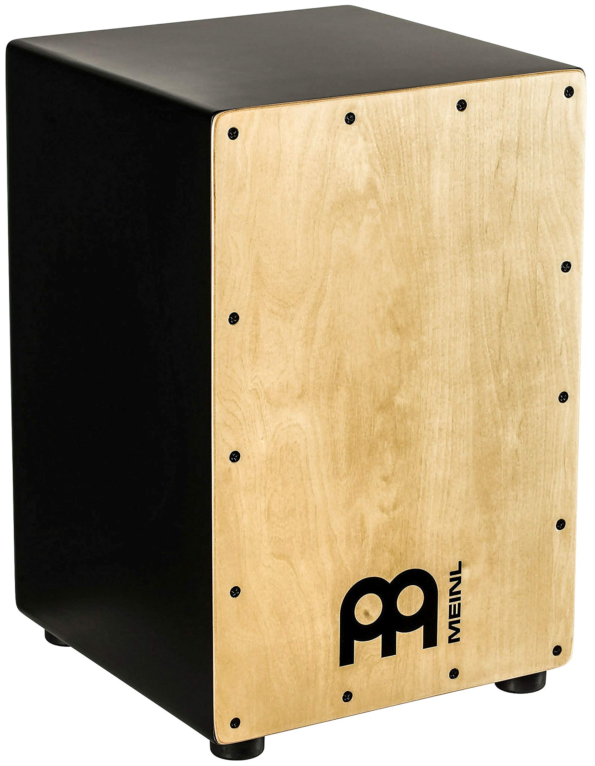 Meinl MCAJ100BK-MA Professional Cajon Drum with Internal Snares - Maple Wood Front Plate & MDF Body - Full Size Percussion Instrument for Live Performance & Studio Recording - 2 Year Warranty - Not Made in China