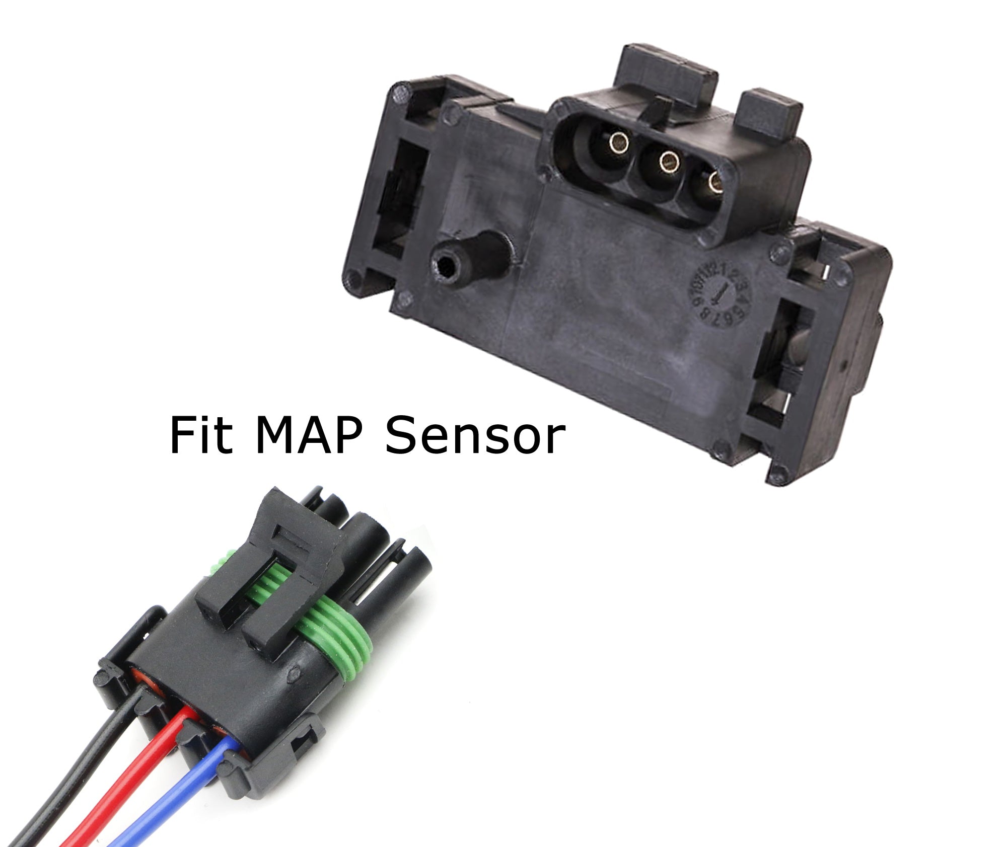 3 Way MAP Pressure Sensor Wire Pigtail Connector Harness for GMC Chevy Pontiac - Replacement Engine Sensor Wiring Kit for Improved Vehicle Performance & Fuel Efficiency
