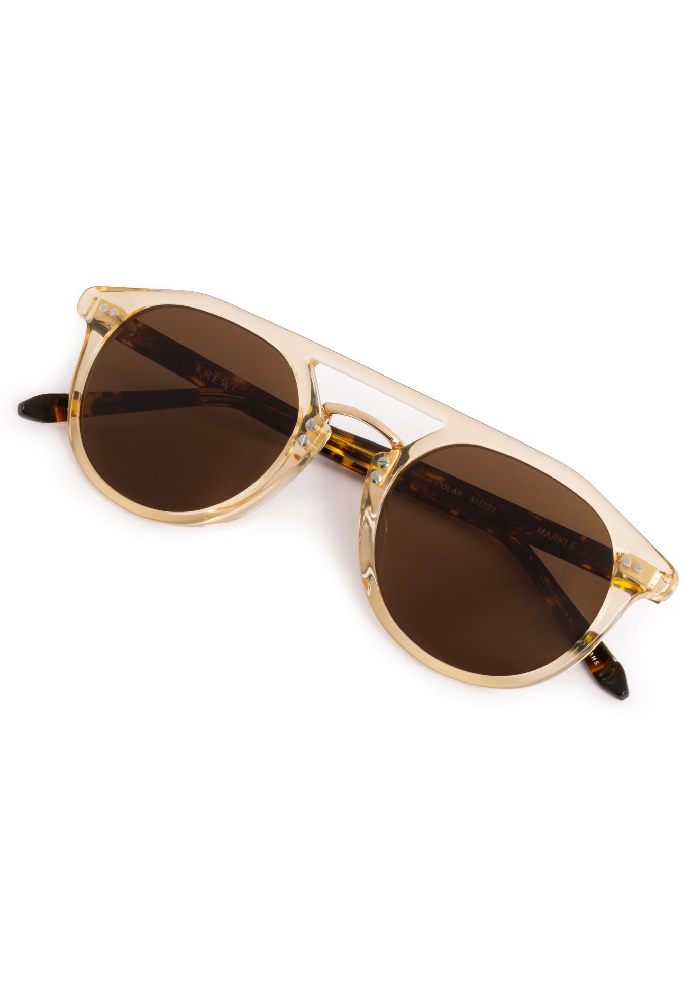 MARKLE Polarized Sunglasses 18K Gold Champagne Tortoise - Stylish UV Protection for Outdoor Activities & Driving