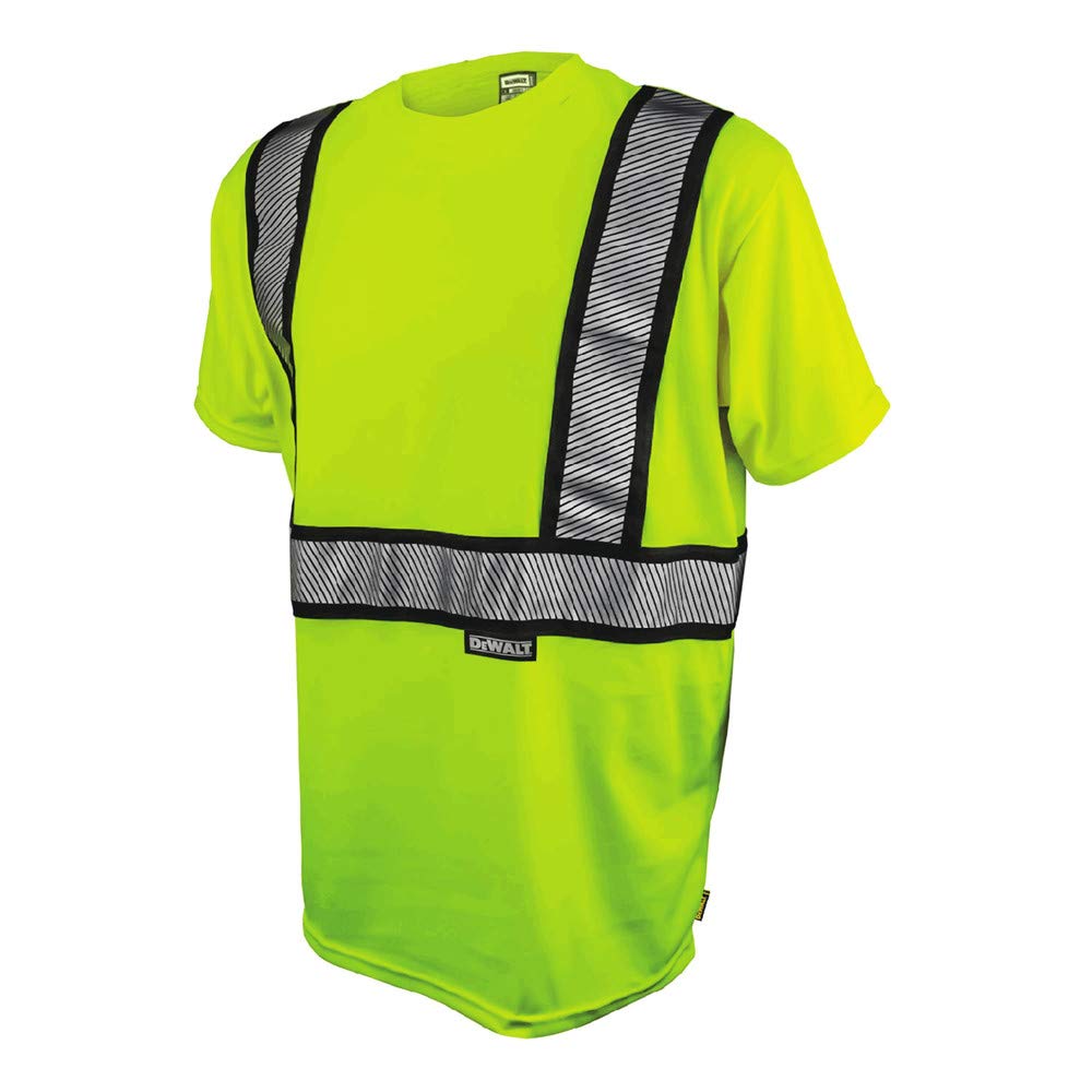 DeWalt Industrial Safety Shirt - Short Sleeve Work Shirt with Moisture-Wicking Fabric for Construction & Electricians | High Visibility Workwear for Job Sites
