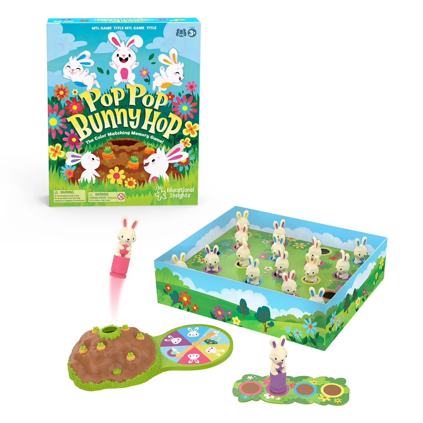 Pop Pop Bunny Hop Game - Fun & Interactive Kids Board Game for Family Game Night - Perfect for Birthday Parties & Indoor Activities
