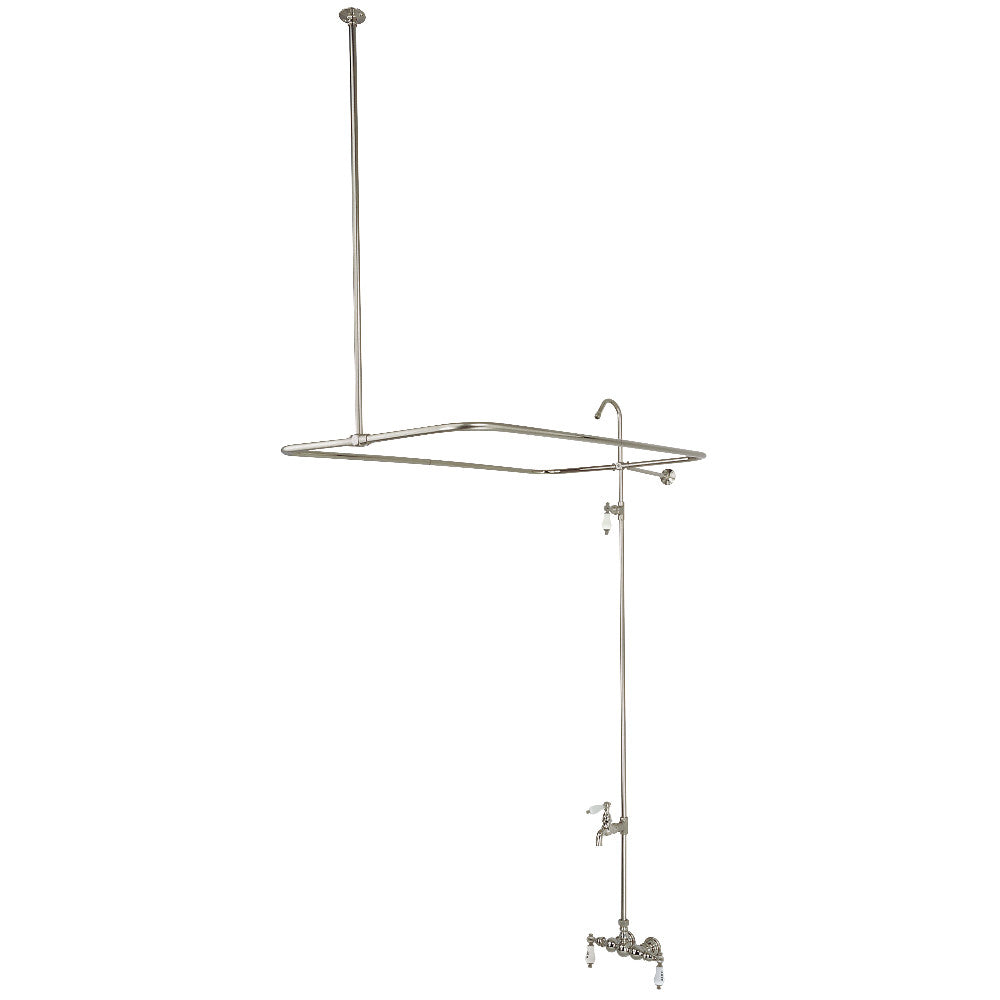 Kingston Brass CC63T7 Vintage Wall Mount Tub Faucet with Shower Enclosure - Classic Bathroom Fixture for Clawfoot & Freestanding Tubs - Perfect for Vintage & Farmhouse Style Bathrooms
