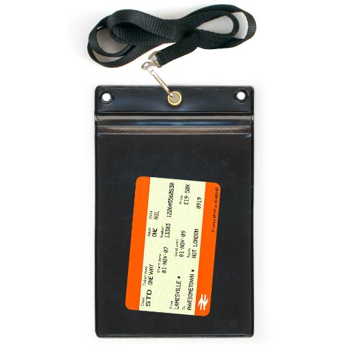 StoreSMART® 10-Pack Clear Plastic Train Ticket Holders with Zip Closure & Lanyard - Black Back - Perfect for Commuters, Events & Public Transportation (SPCR1596ZIPS-RT-10)