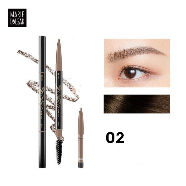 Marie Dalgar Waterproof Eyebrow Pencil Dual-Ended - Long Lasting, Smudge Proof Brow Pencil with Spoolie Brush - Perfect for Everyday Makeup & Professional Brow Styling