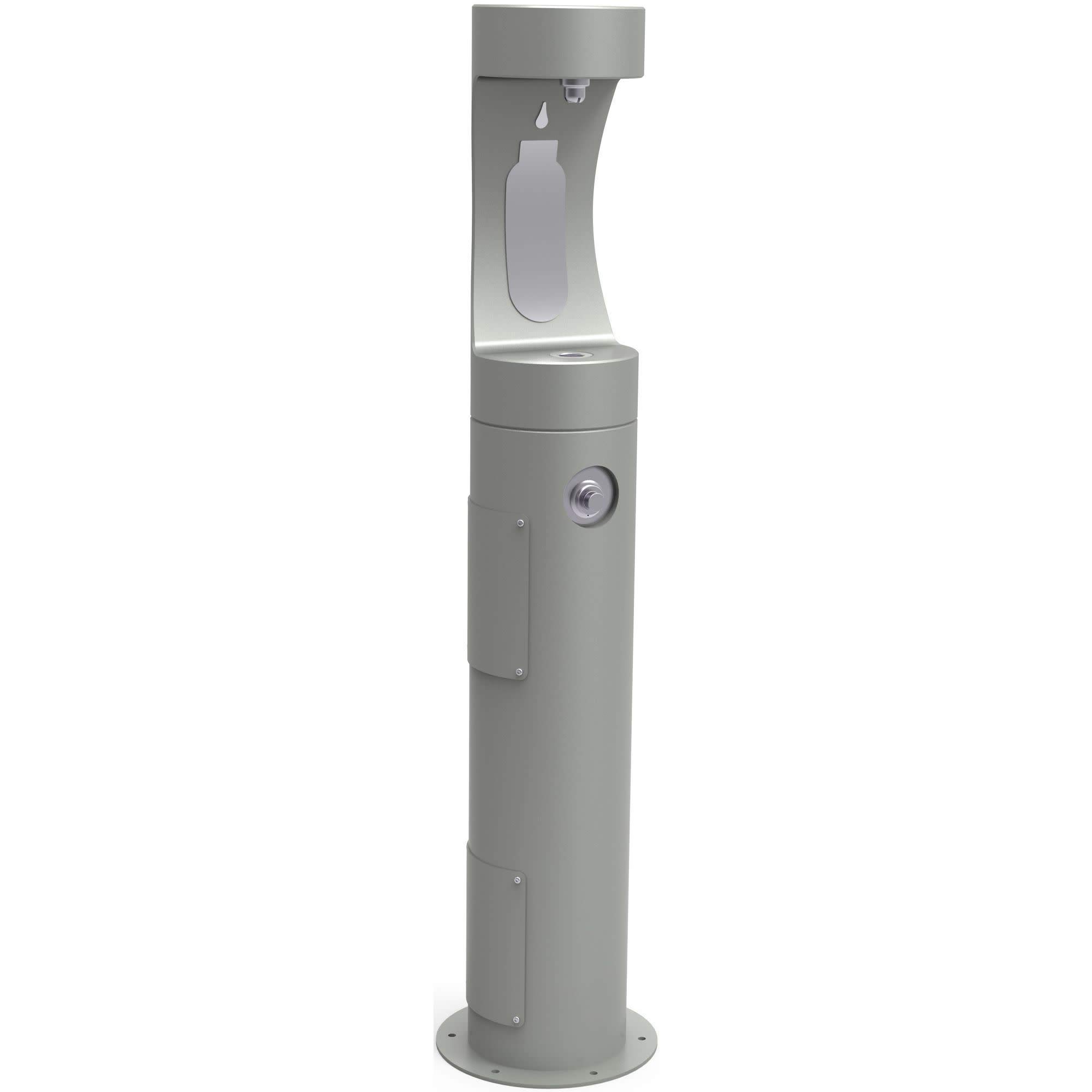 Stainless Steel Pedestal Bottle Filler with French Spout in Gray - Perfect for Home, Office, and Commercial Water Dispensing Stations