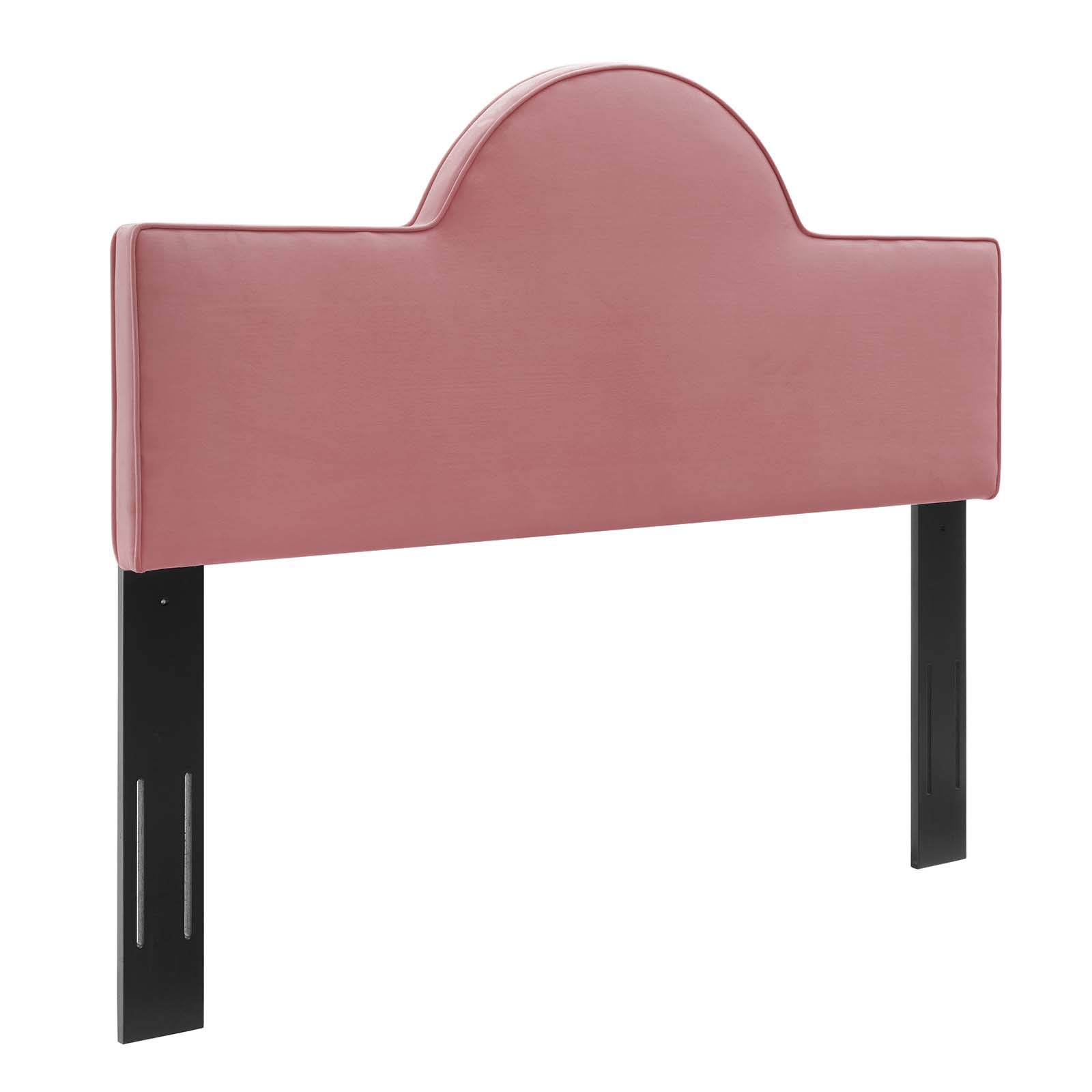 Modway Dawn Performance Velvet Headboard - Twin Size, Dusty Rose Pink - Perfect for Bedroom Decor, Guest Room & Dorm Furniture