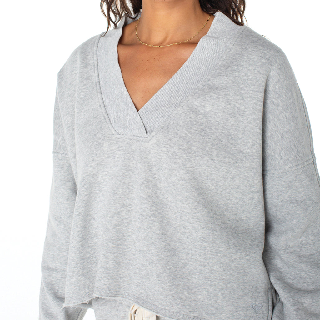 Women's Roxy Lowland V Neck T-Shirt - Soft Cotton Casual Tee for Everyday Wear | Perfect for Outfits, Layering & Comfort