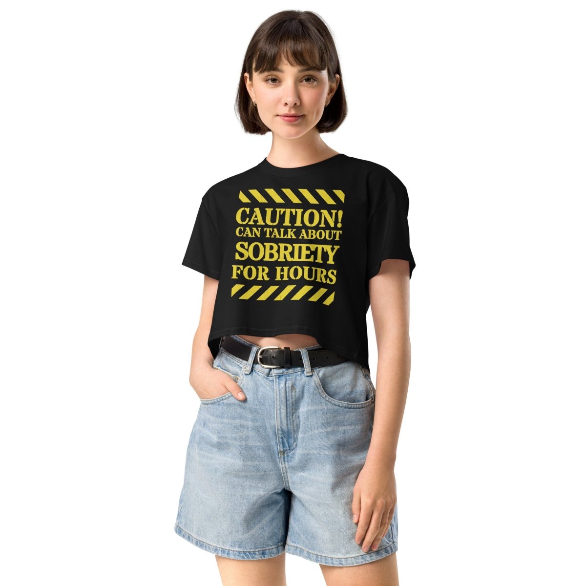 Funny Sobriety Conversation Starter Women's Crop Top - Perfect for Parties, Social Events & Sober Celebrations