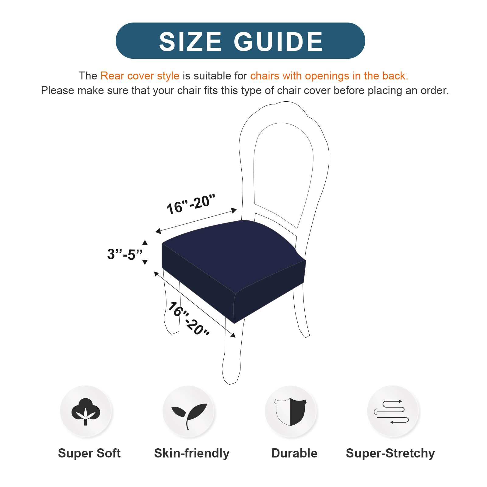 **Waterproof Chair Seat Covers for Dining Room - Durable & Washable Kitchen Chair Slipcovers - Perfect for Home, Office, and Restaurant Use**