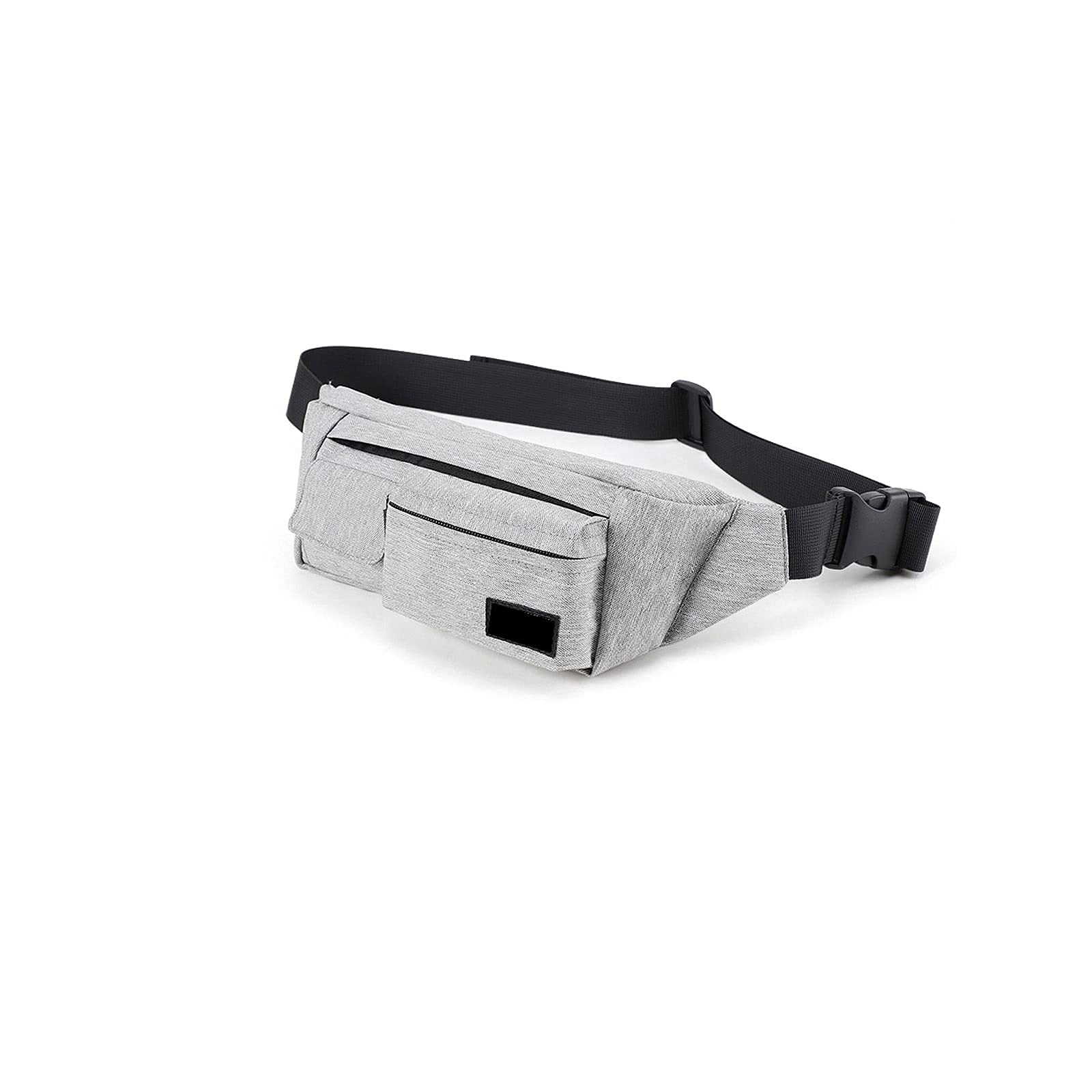 QZH Unisex Fanny Pack Waist Bag with 4 Pockets - Lightweight Travel Belt Pouch for Phone, Money & Essentials - Perfect for Hiking, Running, Concerts & Daily Use (Gray)