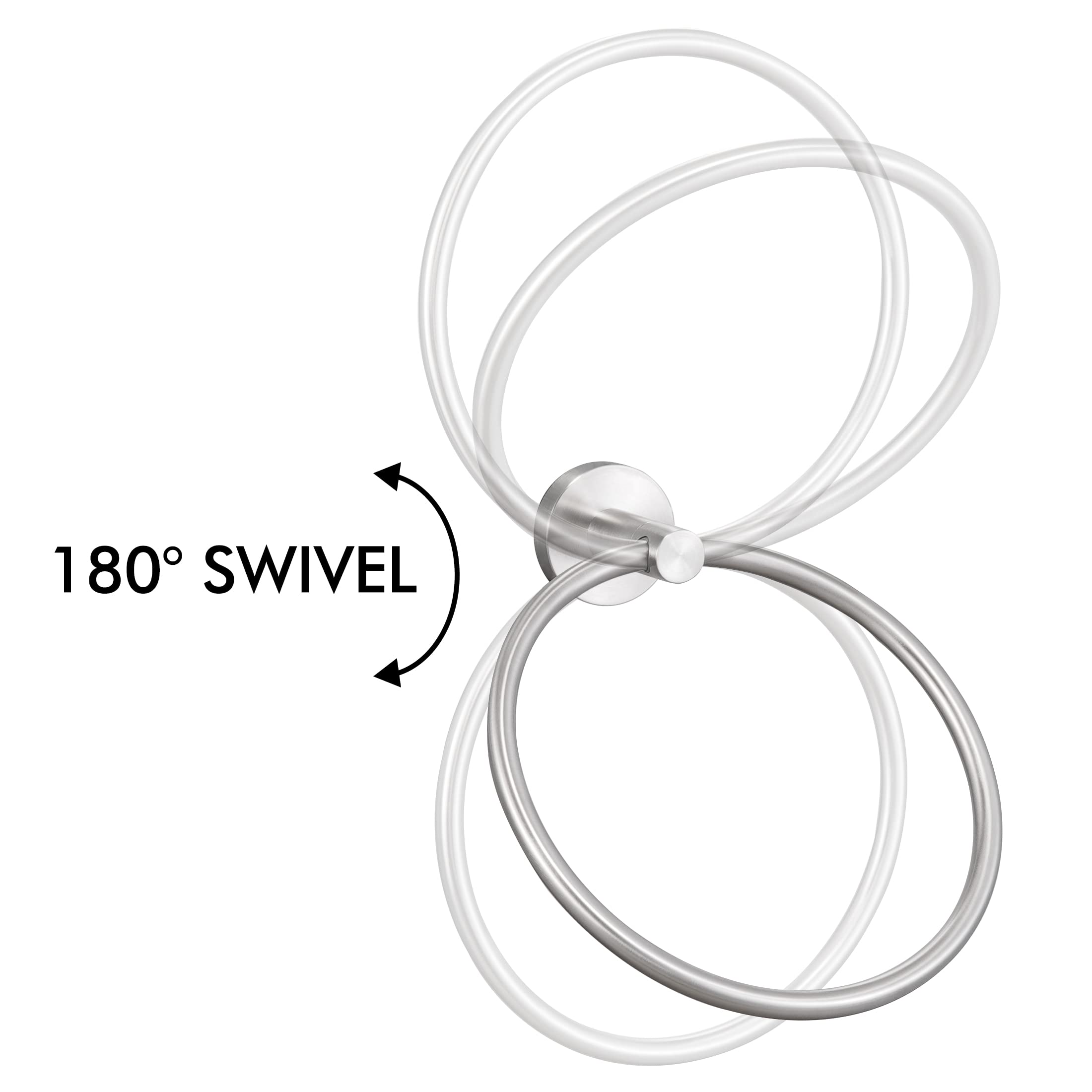 KES Stainless Steel Towel Ring for Bathroom - Wall Mount Hand Towel Holder with Brushed Finish (SUS304, Round Design A2180DG-2) - Perfect for Bathrooms, Kitchens & Powder Rooms