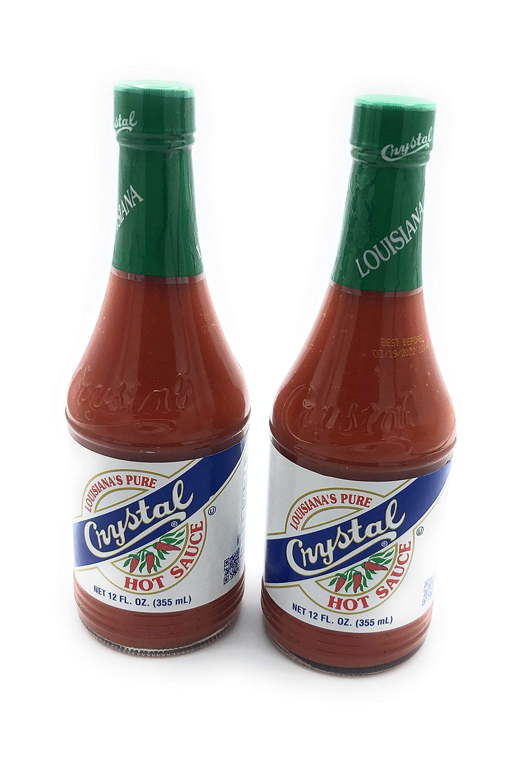 **Louisiana's Pure Crystal Hot Sauce - 12 fl oz (Pack of 2) - Spicy & Flavorful - Perfect for Wings, Tacos, and Seafood**