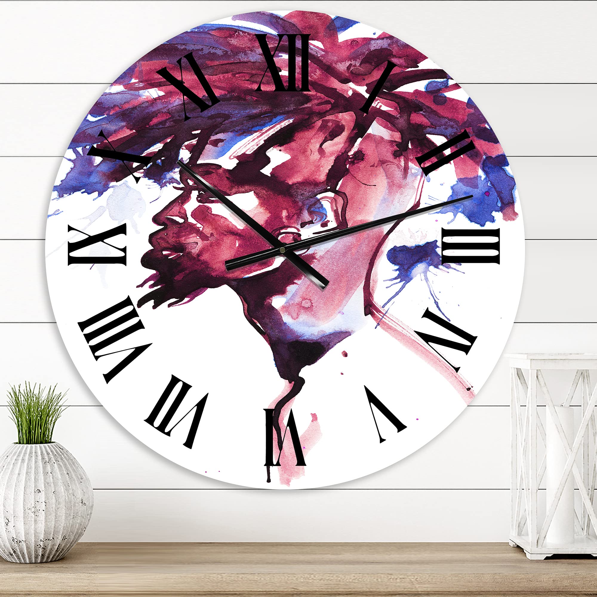 Stylish Modern Wall Clock - Handsome African Man Portrait Art for Home & Office Decor | Large Wall Clock for Bedroom, Living Room, Kitchen | Unique Gift Idea