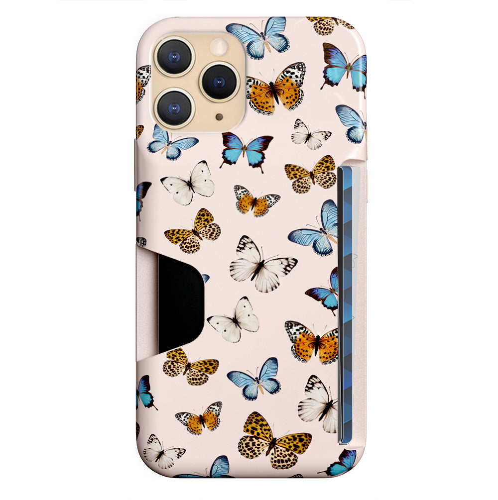 Butterfly iPhone Wallet Case - Slim Protective Phone Cover with Card Holder for iPhone 13/14/15 Pro Max - Perfect for Travel, Shopping & Everyday Use