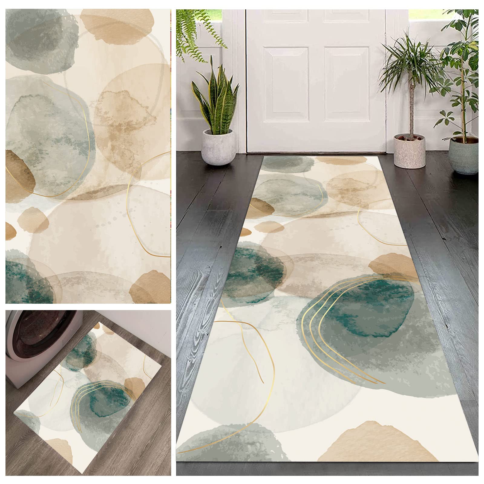 Non-Shed Washable Runner Rug - Stain Resistant Hallway & Kitchen Carpet for Laundry Room, Living Room, Bathroom & Entryway - Perfect for High Traffic Areas & Home Decor