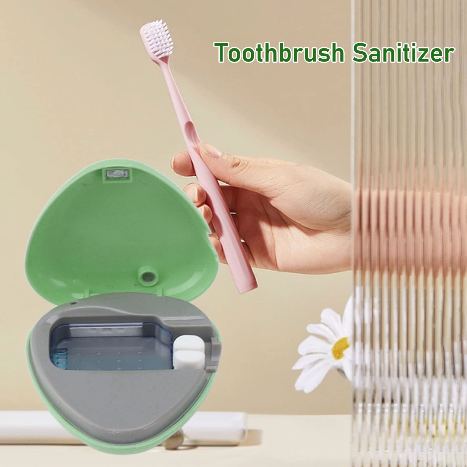 Rechargeable Travel Toothbrush Sanitizer Case - Portable UV Toothbrush Sterilizer with USB Cable for Home, Office & Outdoor Use - Perfect for Camping, Travel & Daily Hygiene